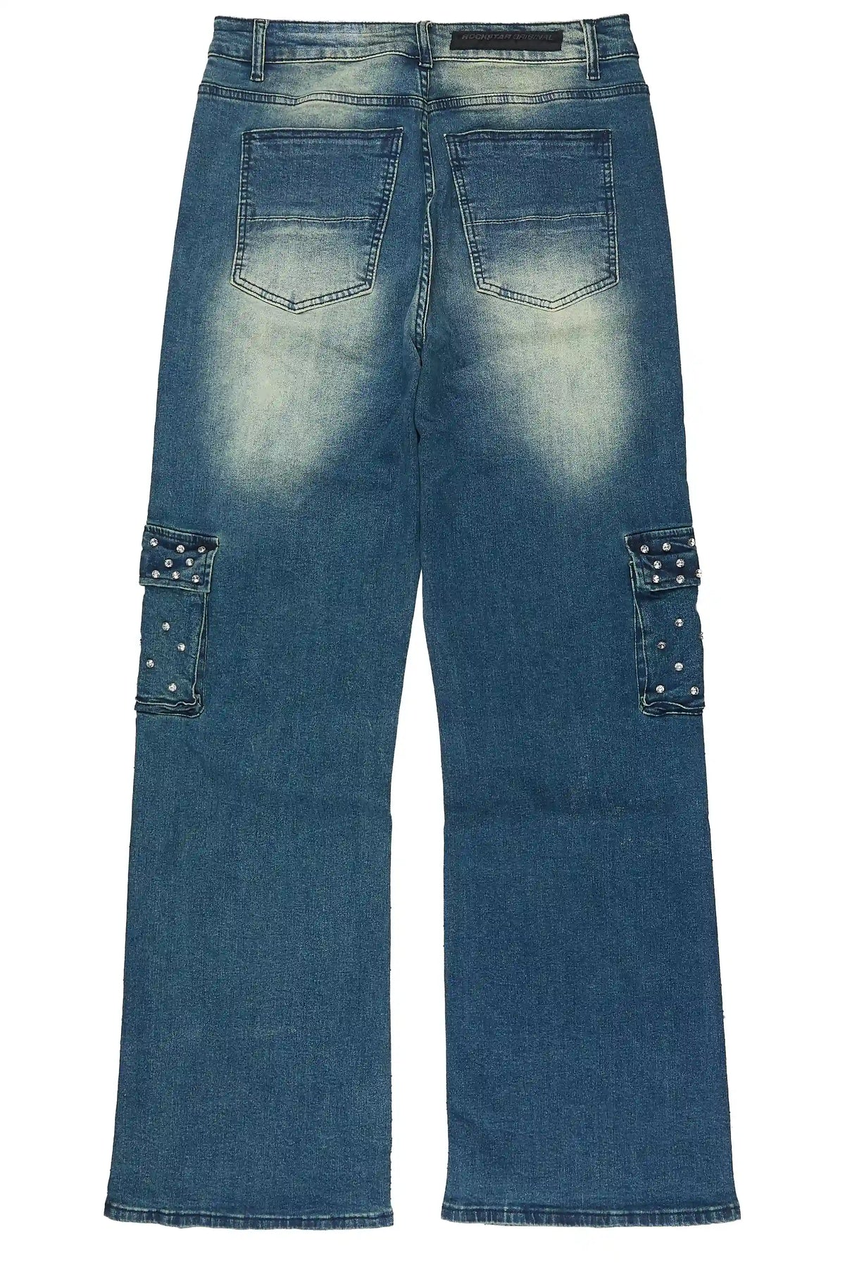 Arman Dark Blue Rhinestones Baggy Fit Jeans