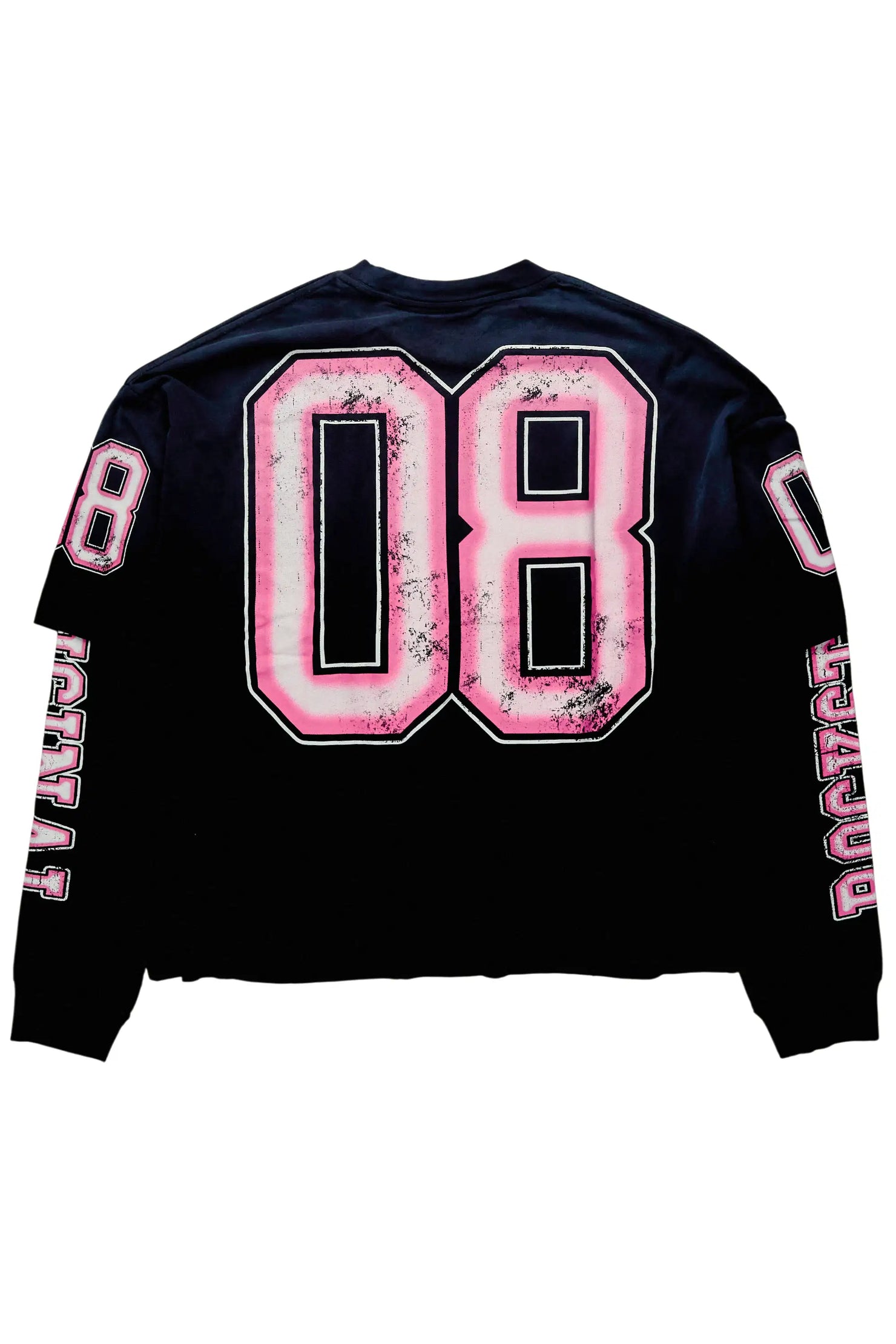 Fields Black/Pink Double Layer Long Sleeve Graphic T-Shirt