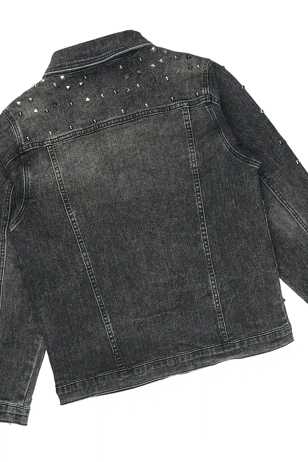Boys Hendrix Black Rhinestone Denim Jacket/Stacked Flare Jean Set