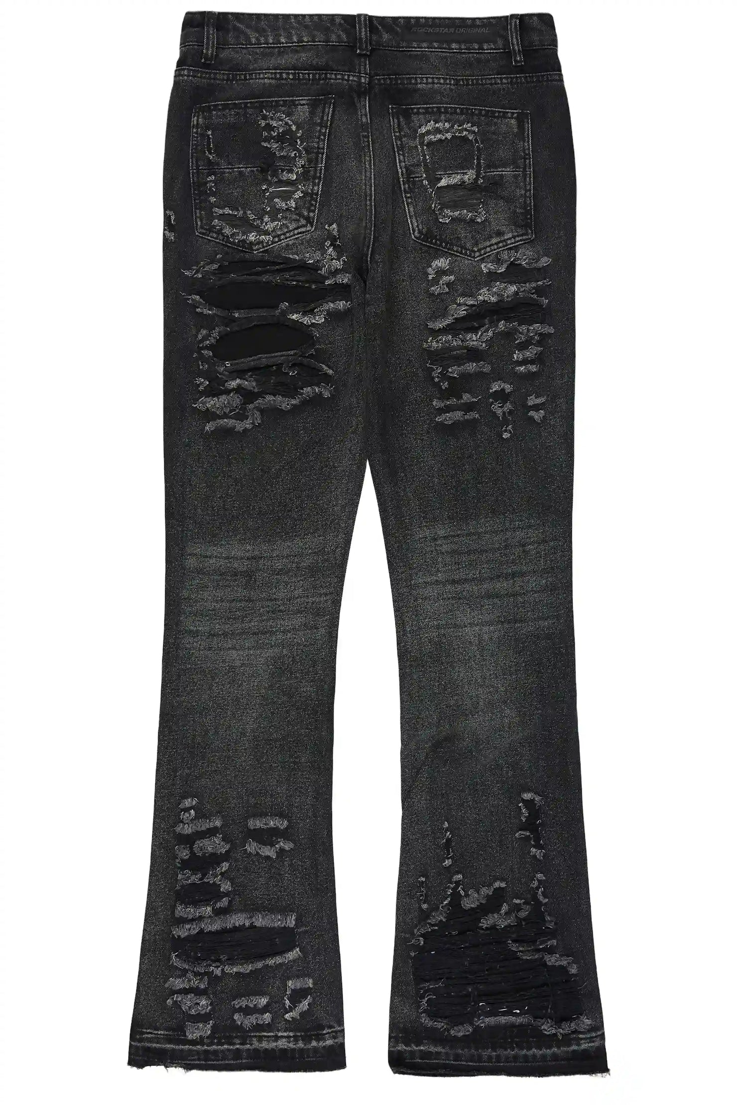 Mathey Dark Grey Rhinestone Stacked Fit Jean