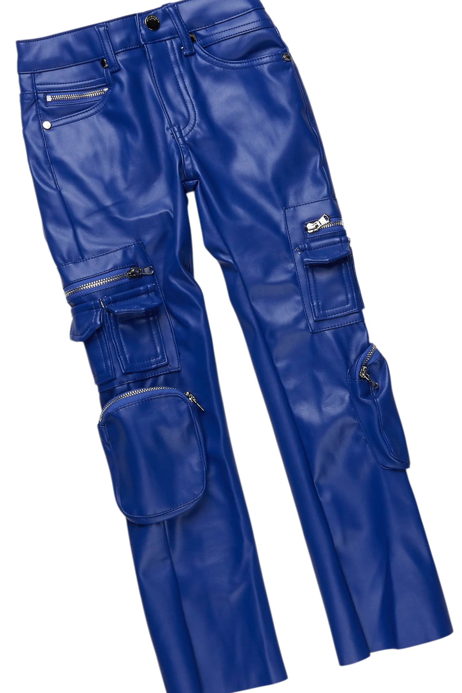 Girls Pello Black T-Shirt/Stacked PU Flare Set