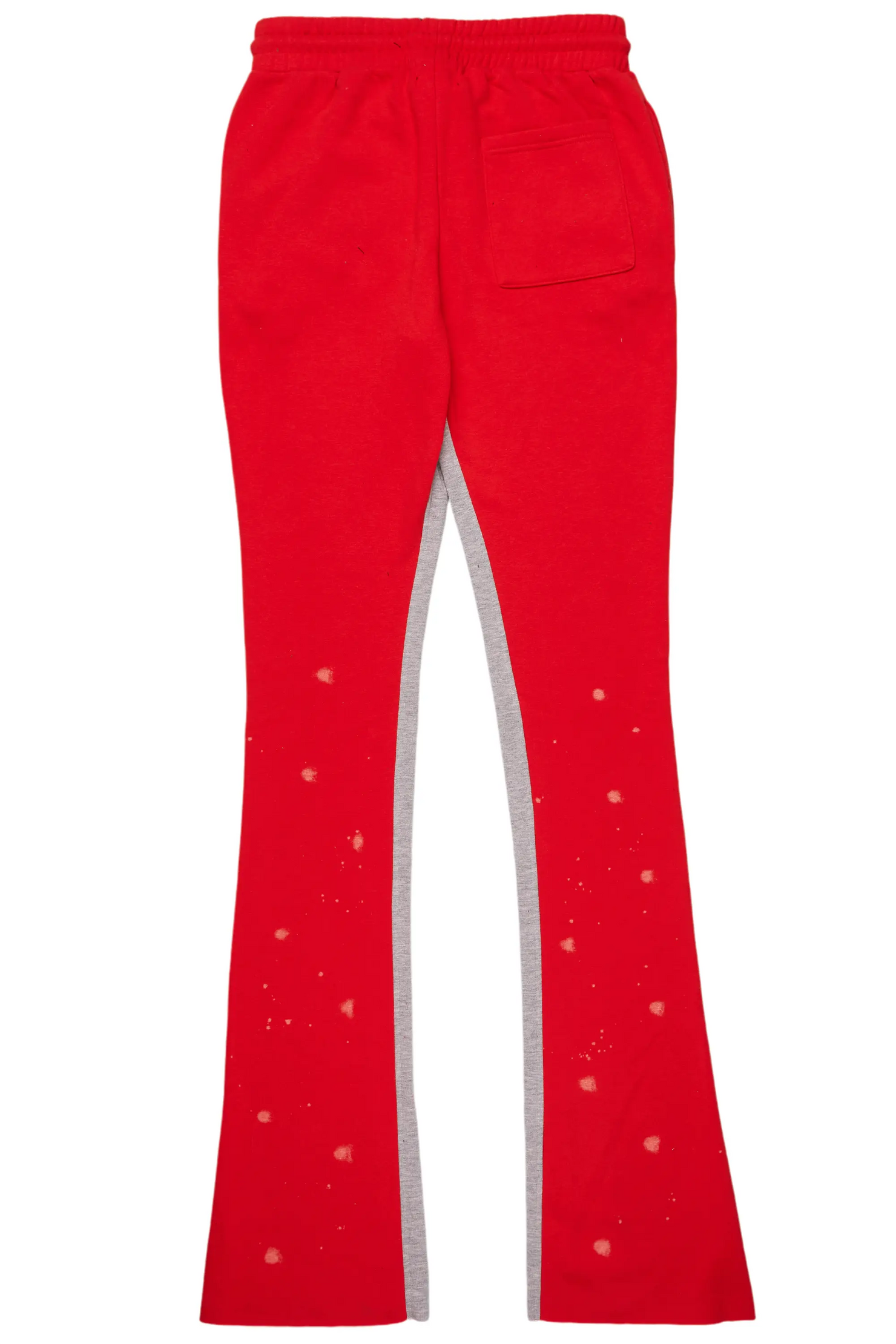 Washi Red Patchwork Stacked Flare Track Pant