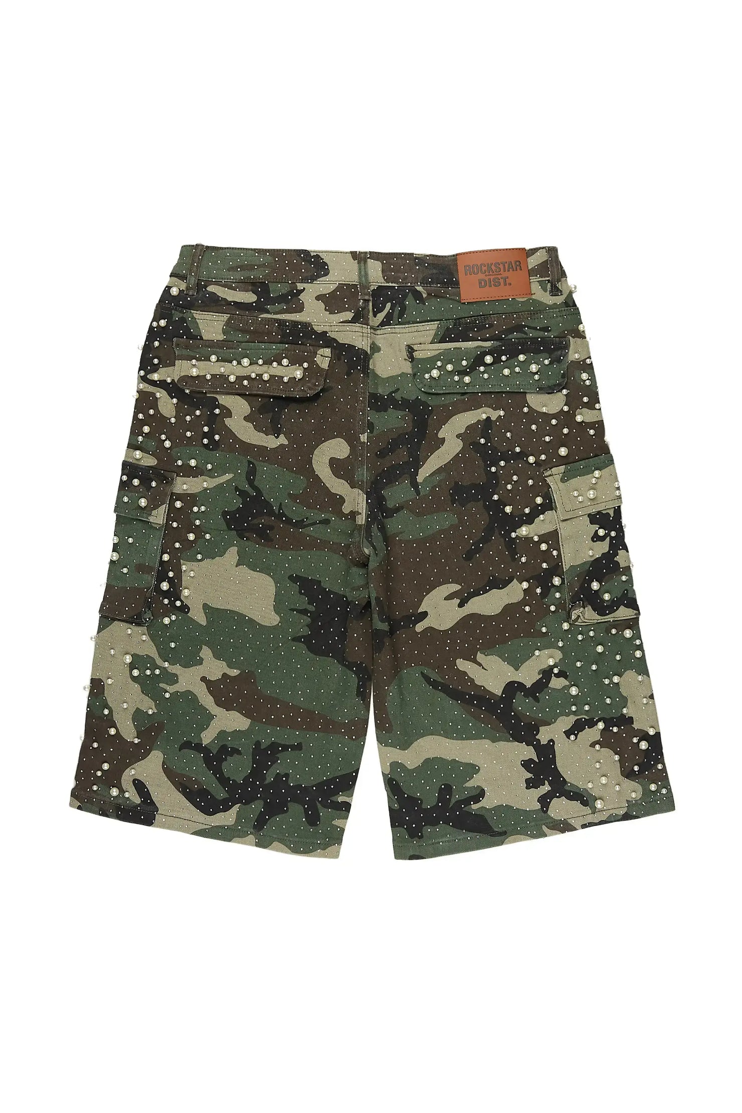 Semental Faded Camo Rhinestone Jort