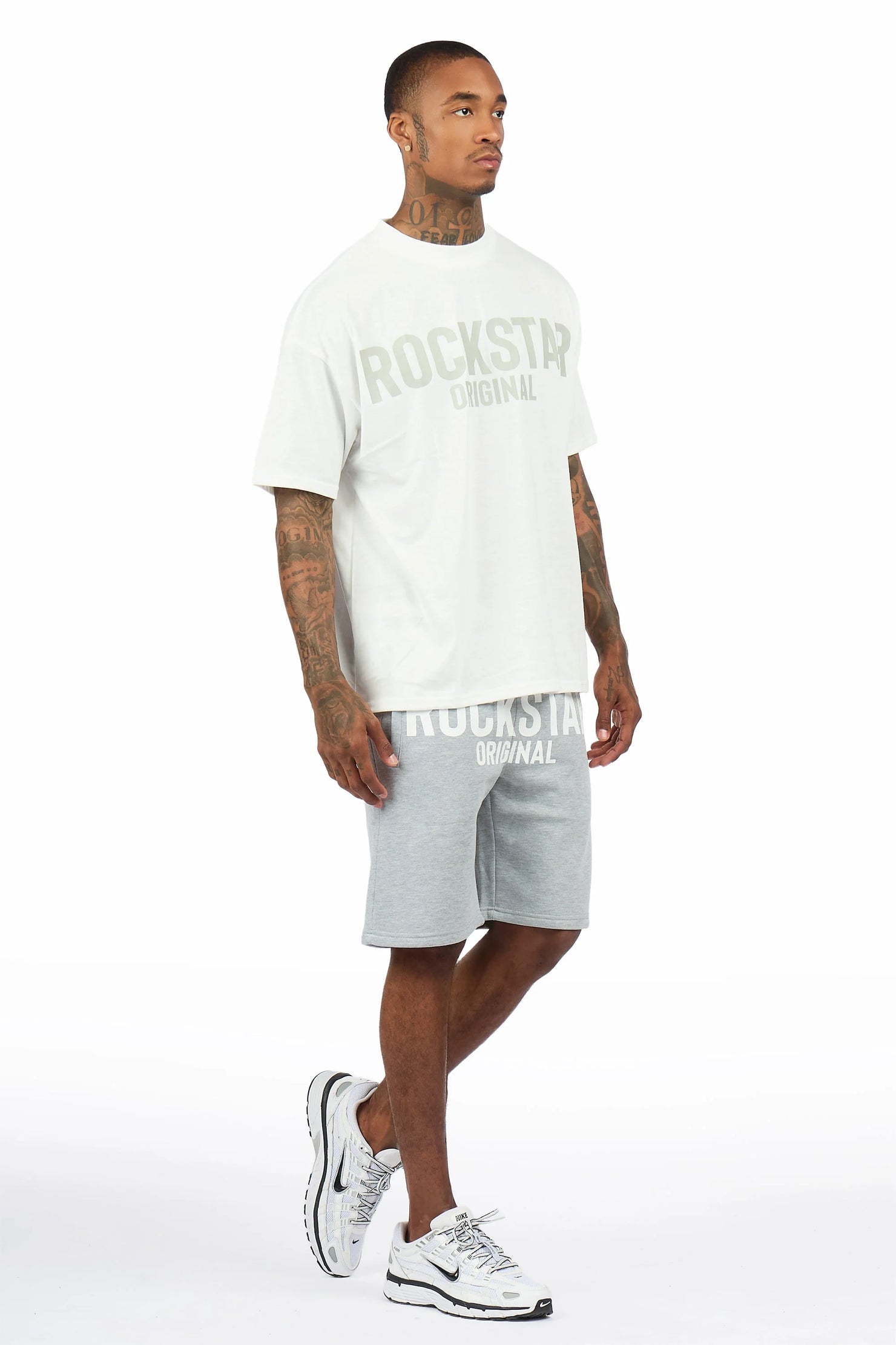 Sana White/Grey Short Set