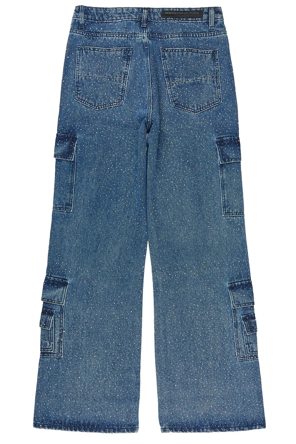 Aeson Dark Blue Rhinestone Baggy Fit Jean