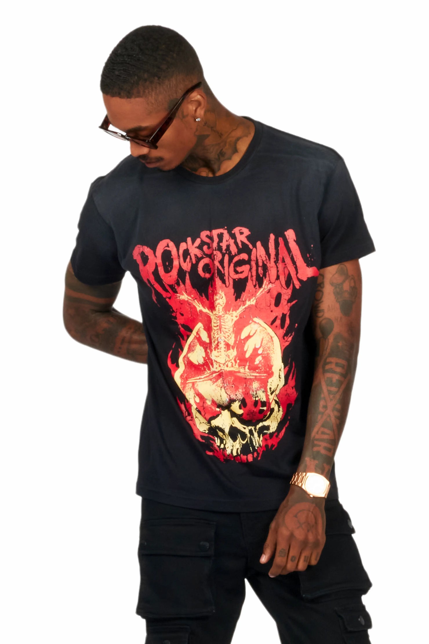 Waho Black Graphic T-Shirt