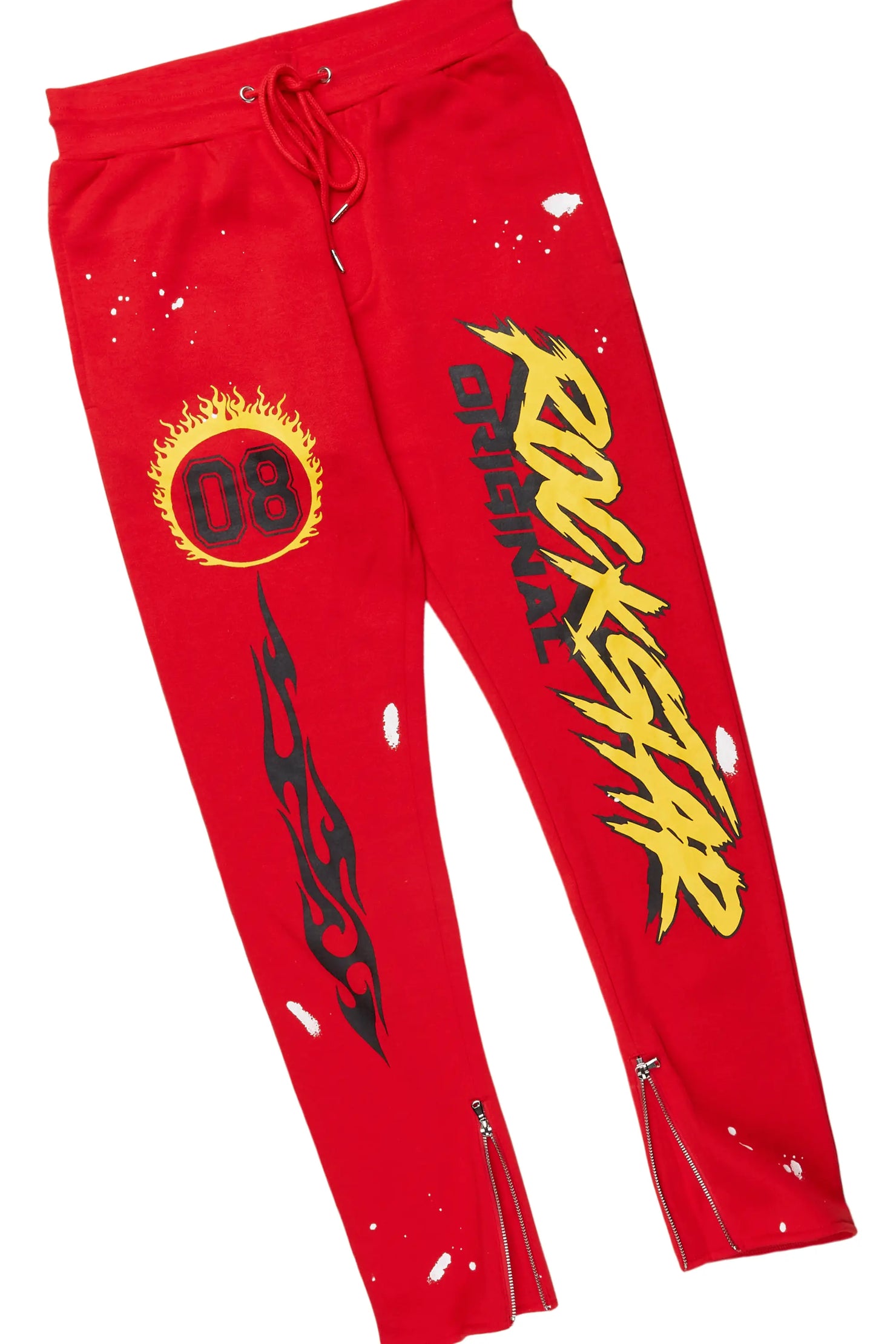 Draven Red Slim Fit Track Set