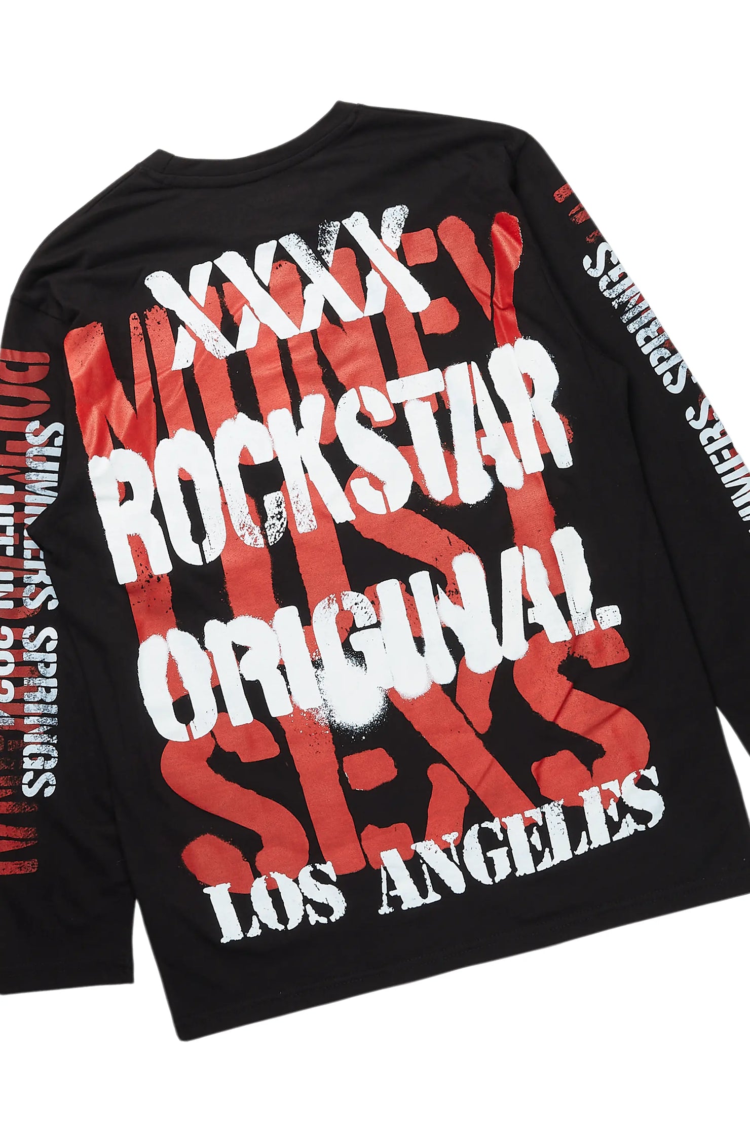 Omer Black Long Sleeve T-Shirt/Baggy Pant Set