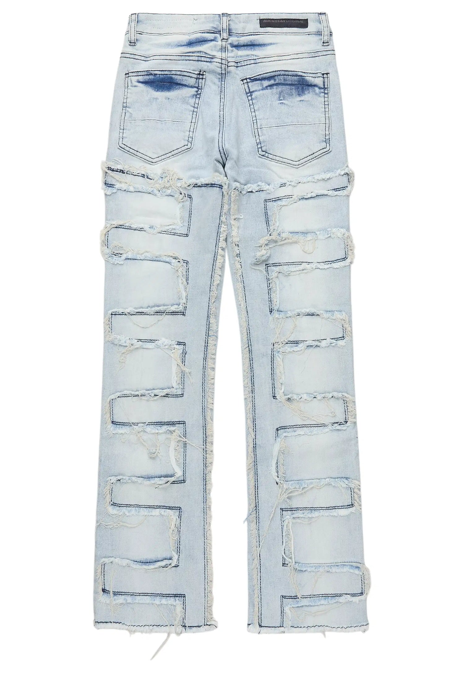 Girls Zariyah Light Wash Stacked Flare Jean