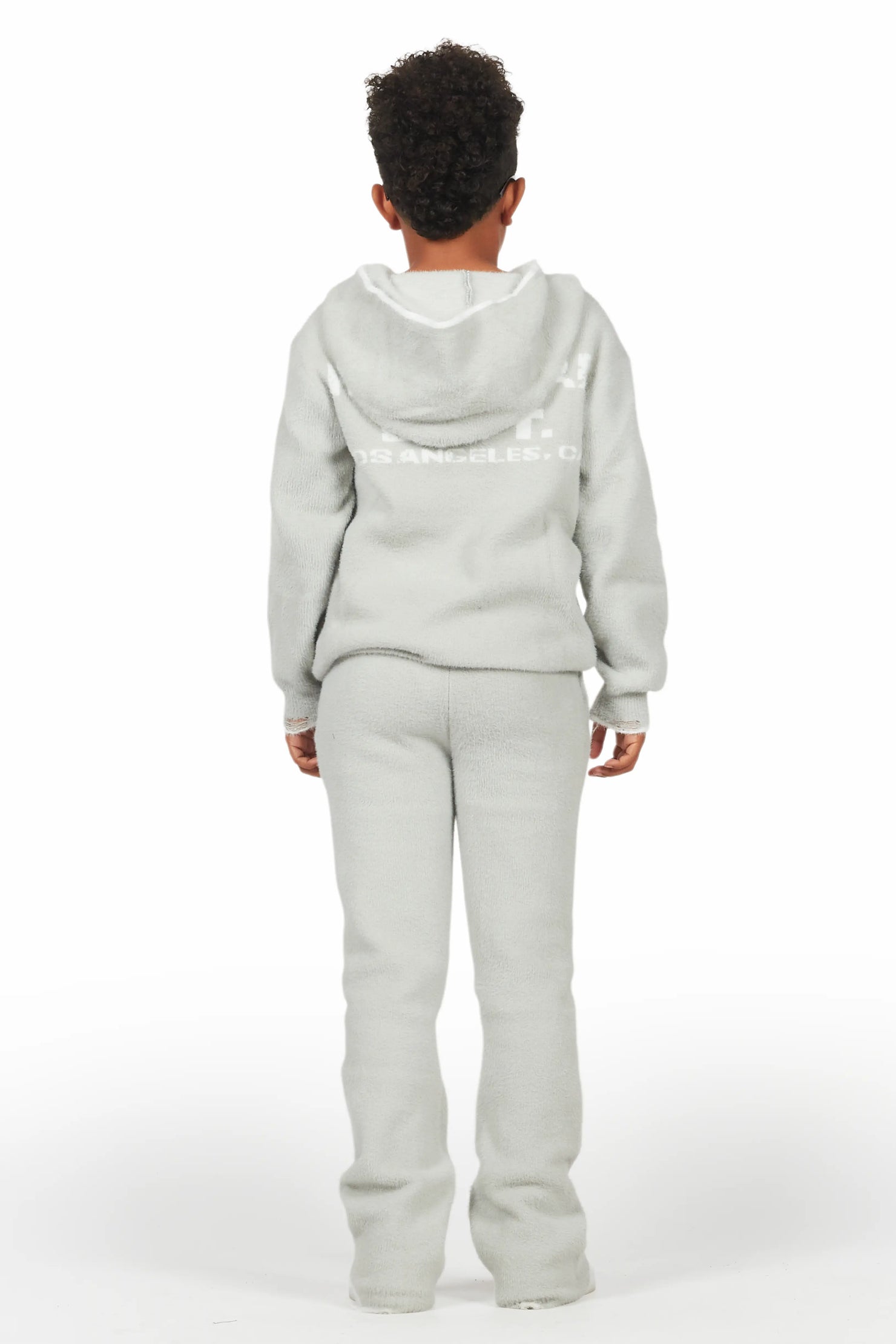 Boys Lake Mohair Grey Knit Track set