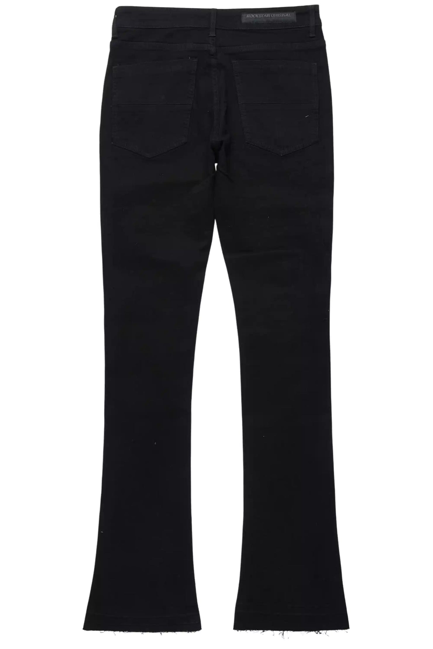 Prism Black/Clear Rhinestone Stacked Flare Jean