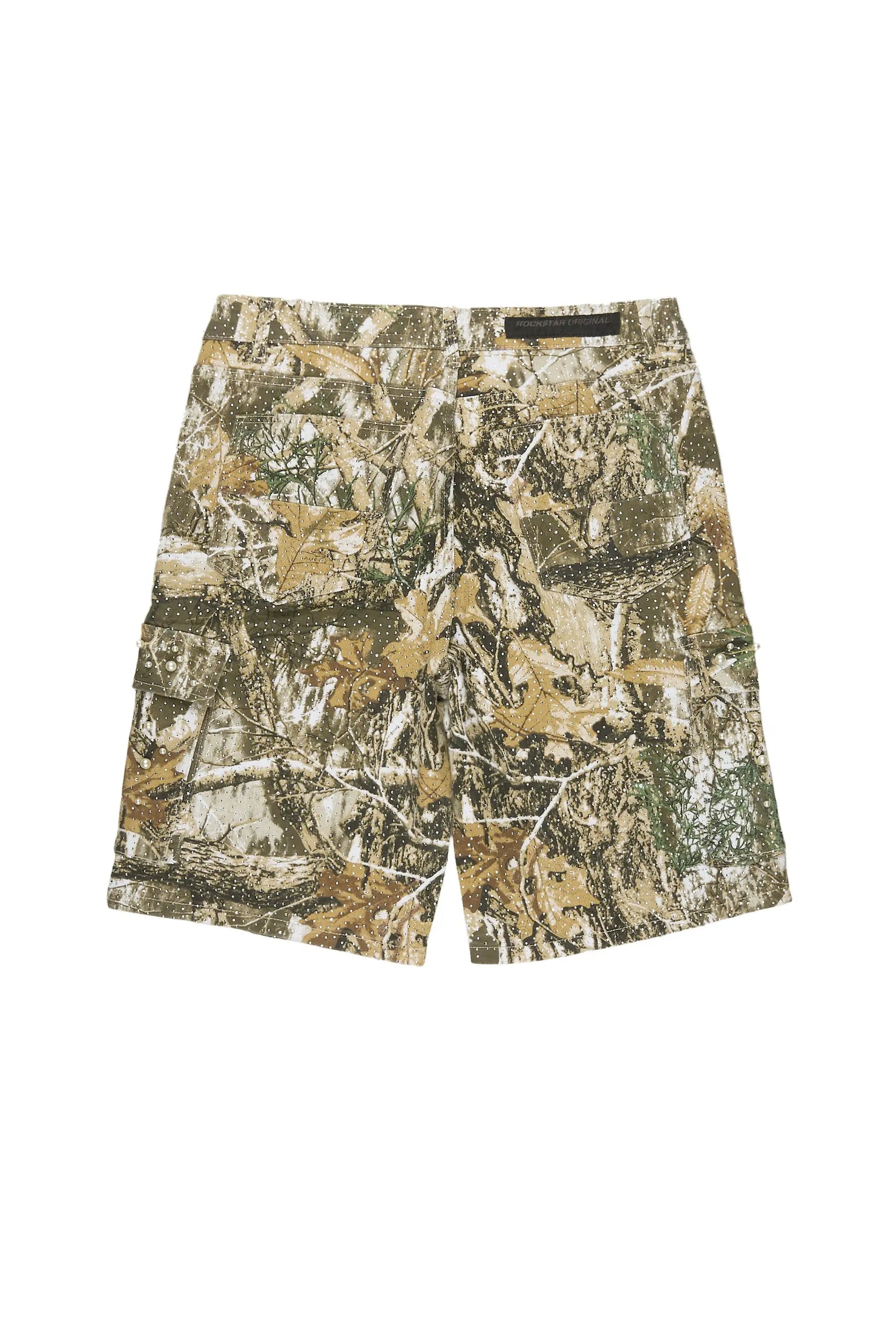 Sevyn Tree Camo Rhinestone Denim Short