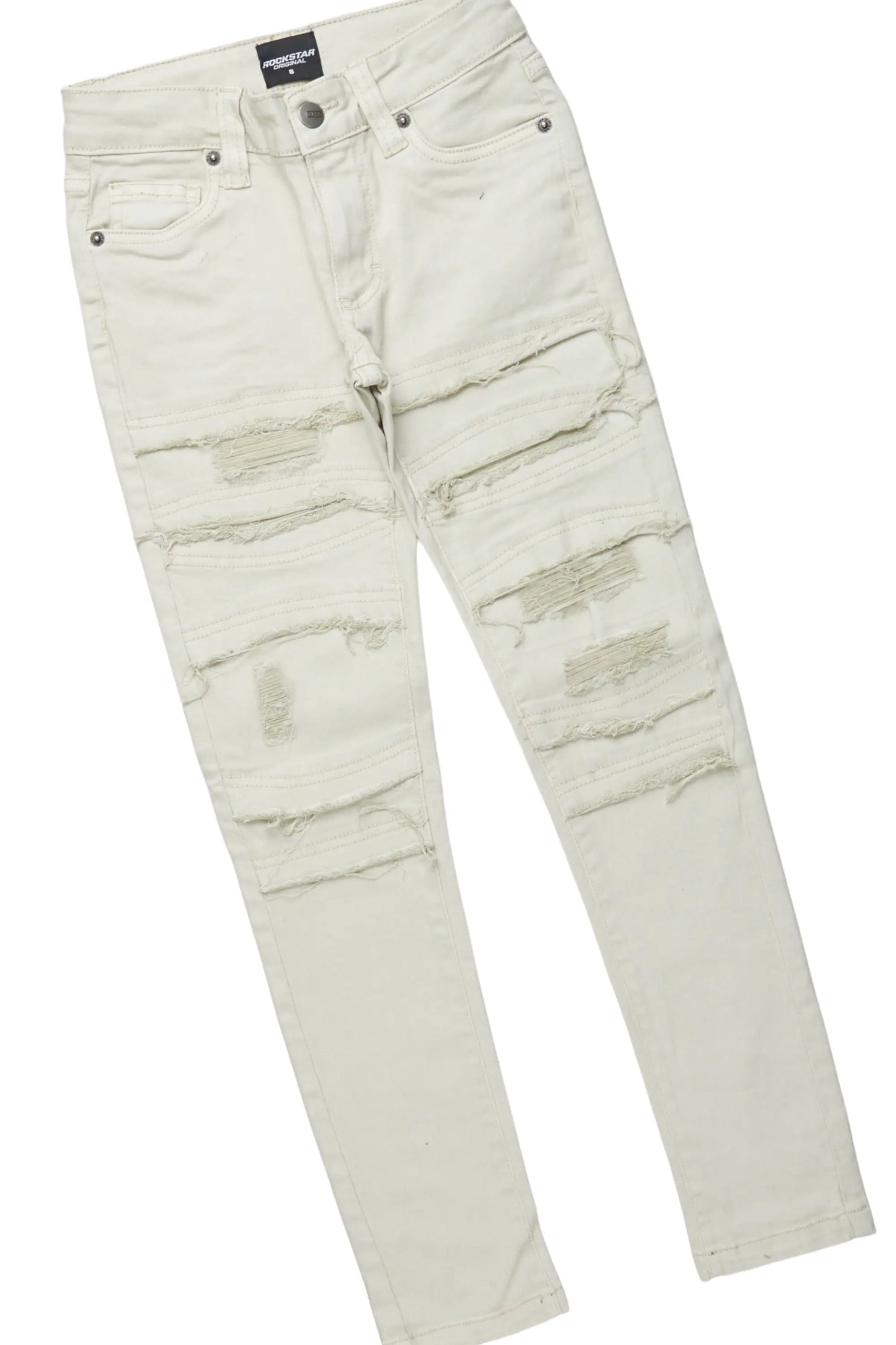 Boys Tahir White T-Shirt/Skinny Frayed Jean Set
