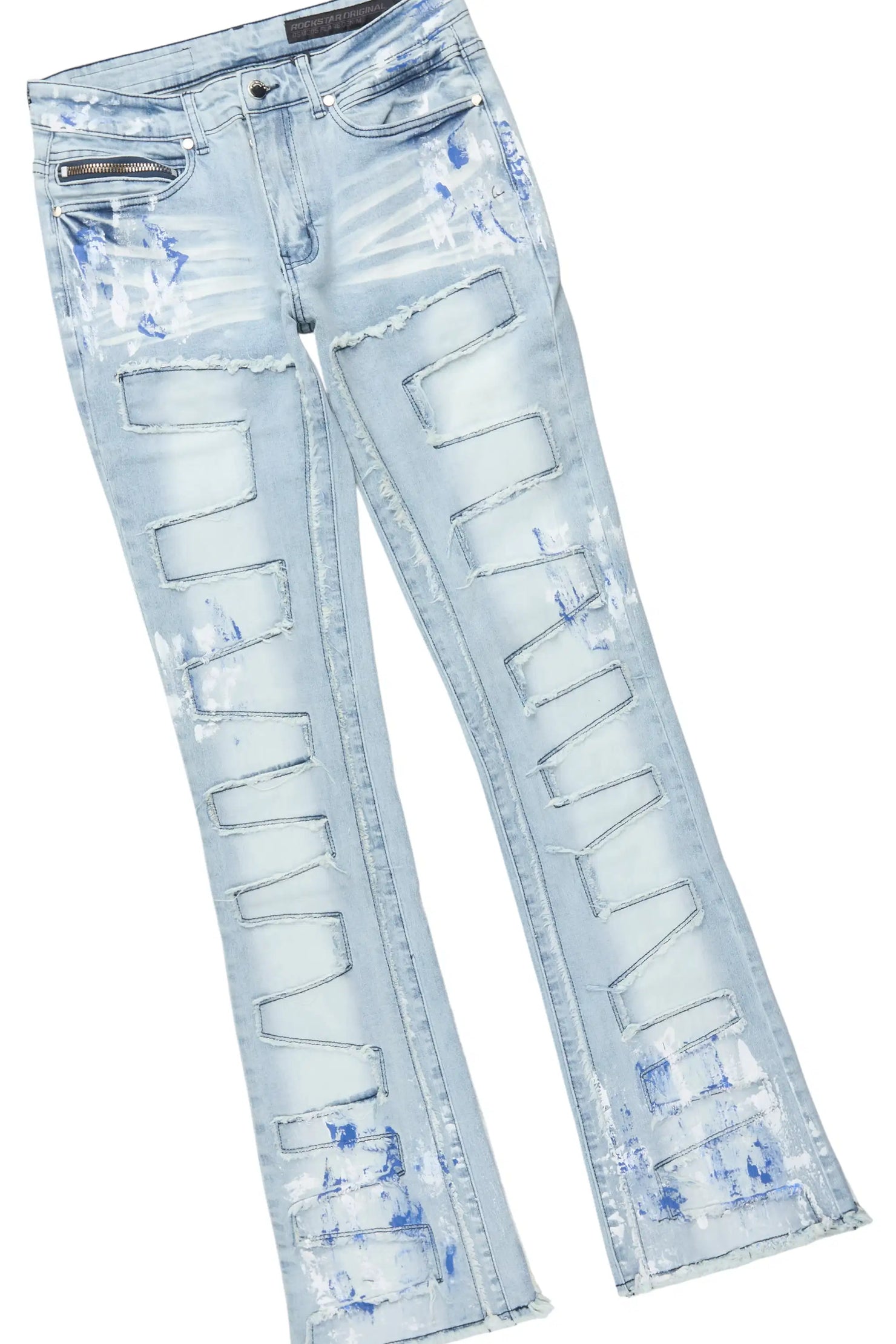 Saxon Royal/Blue Hoodie/Stacked Flare Jean Set