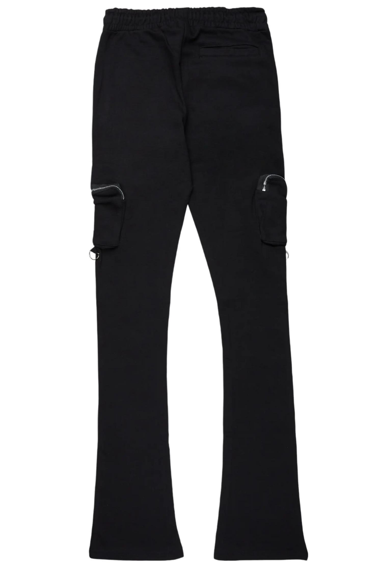 Colin Black Stacked Flare Track Pant