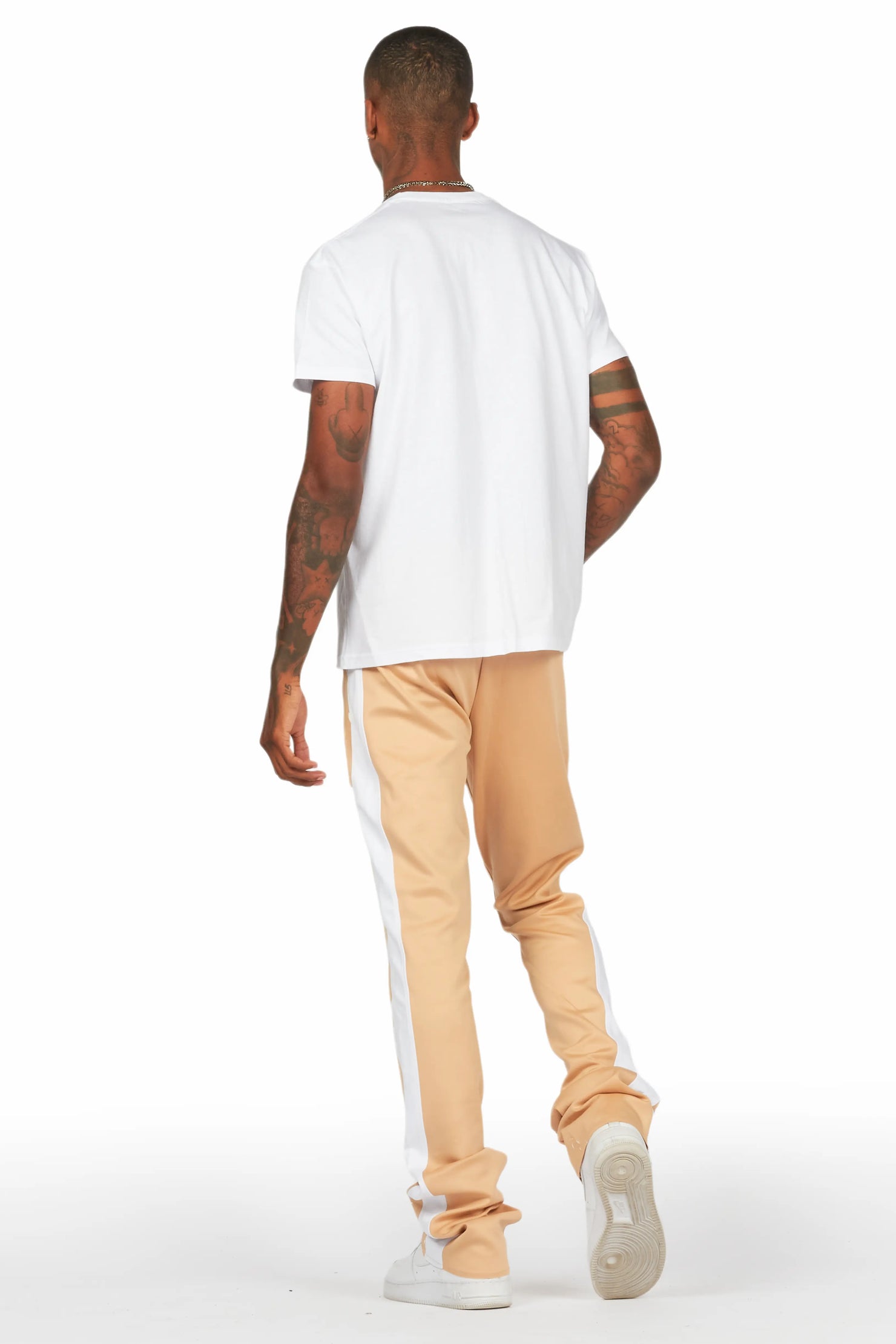 Tabor White/Beige T-Shirt/Stacked Flare Track Set