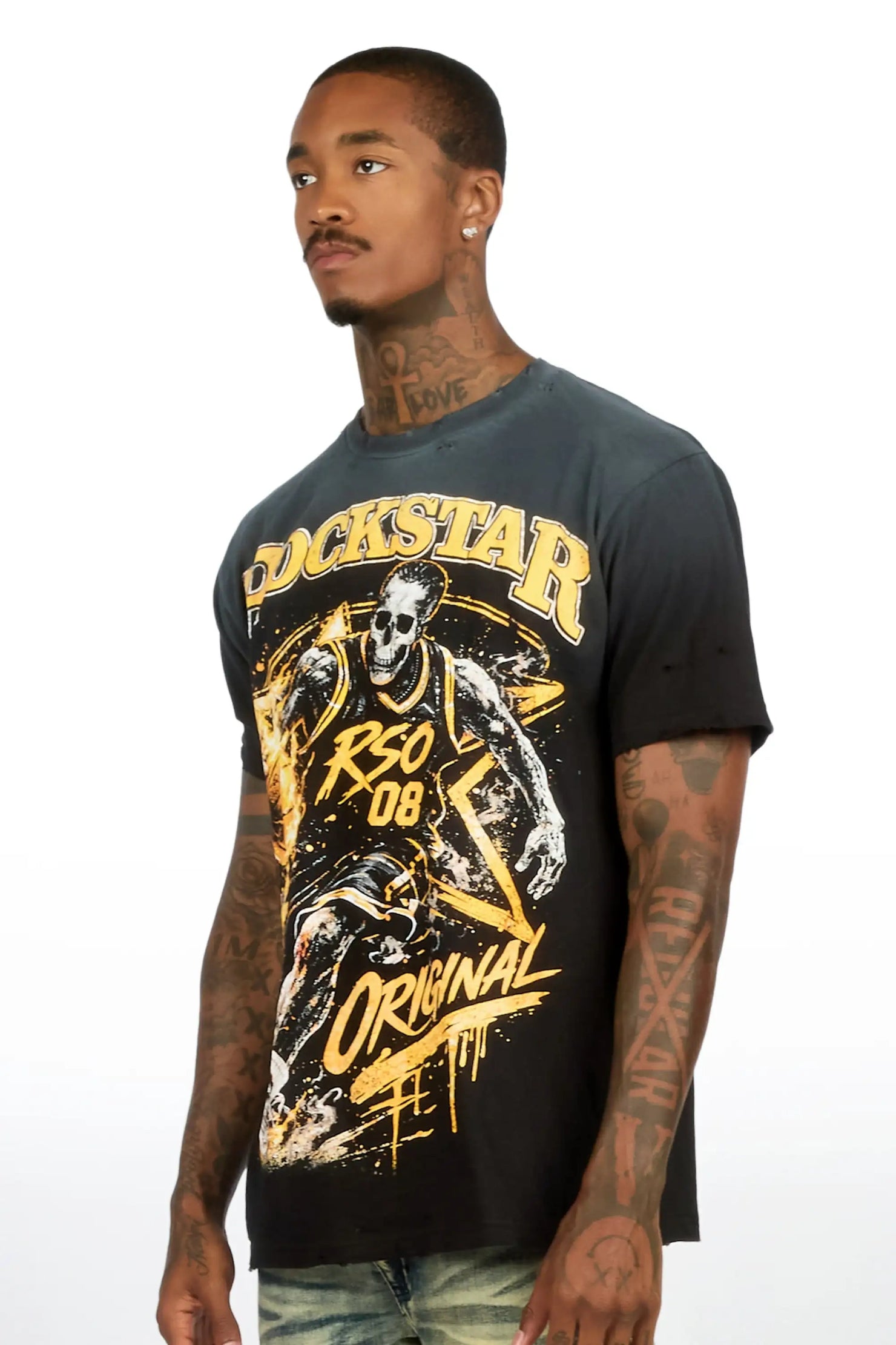 Mingo Black Oversized Graphic T-Shirt