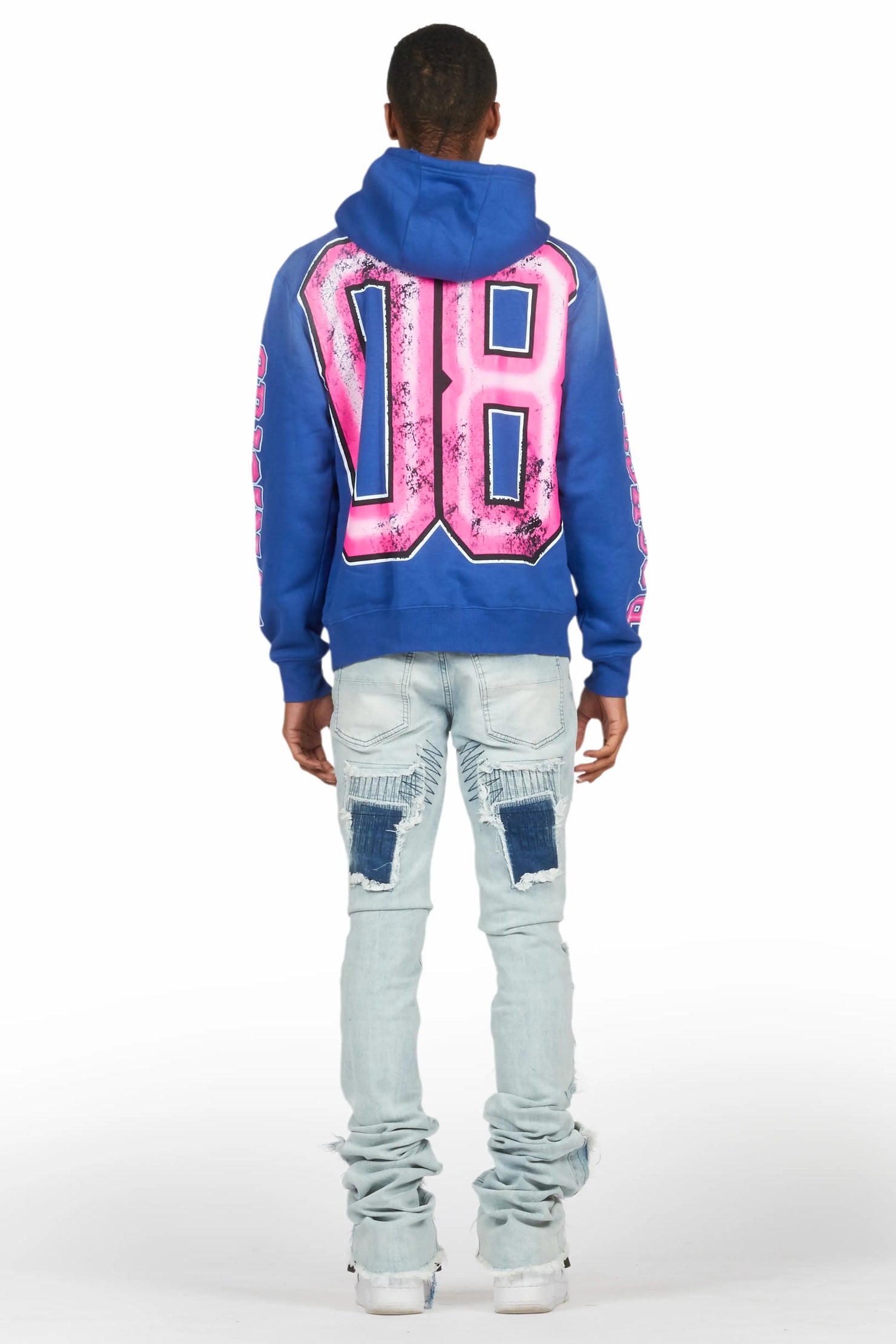 Fields Royal/Light Blue Hoodie/Super Stacked Flare Jean Bundle
