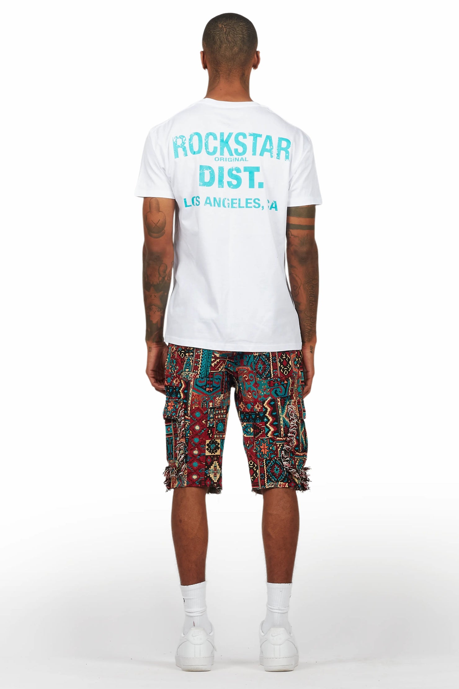 Lake White/Aqua T-Shirt/Tapestry Short Set