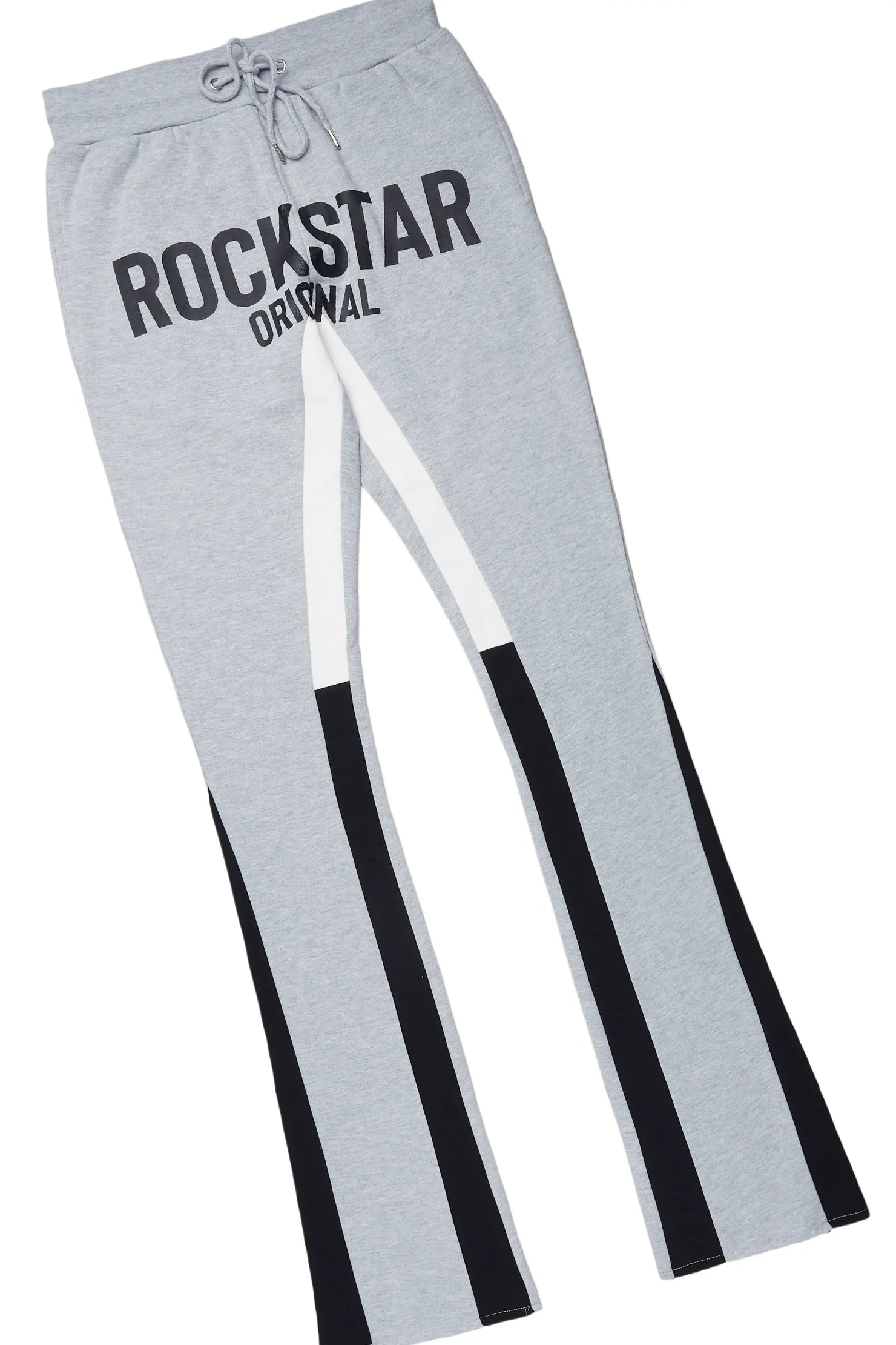 Lister Heather Grey/Black Graphic Hoodie/Stacked Flare Pant Track Set