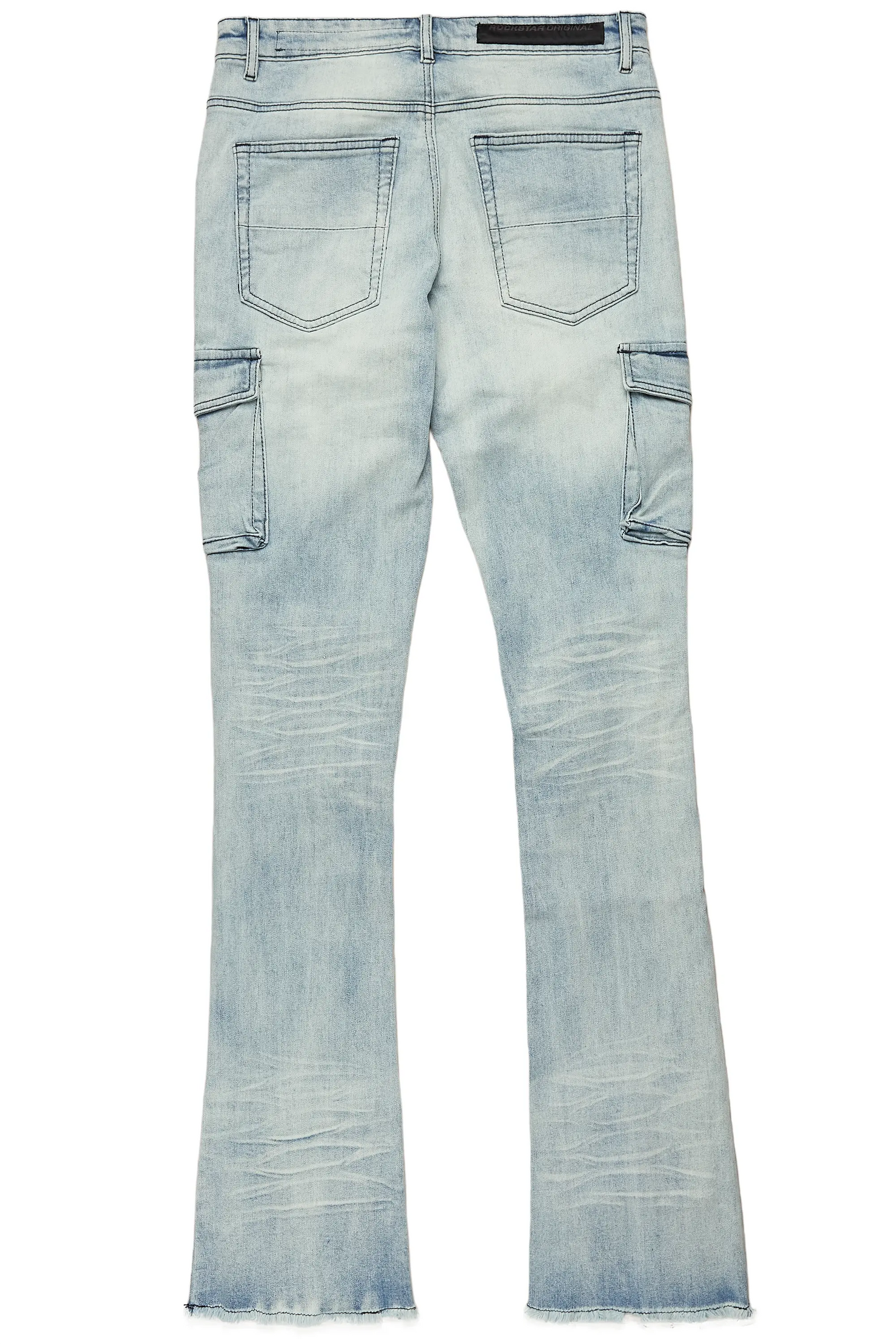 Feodor Light Blue Stacked Flare Cargo Jean