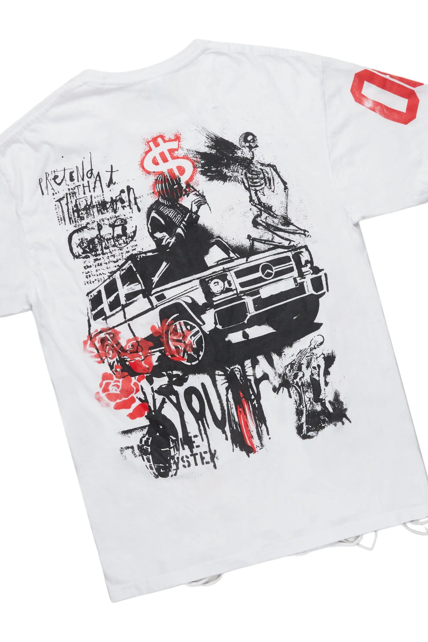 Grill White/Grey Oversized T-Shirt/Stacked Track Set