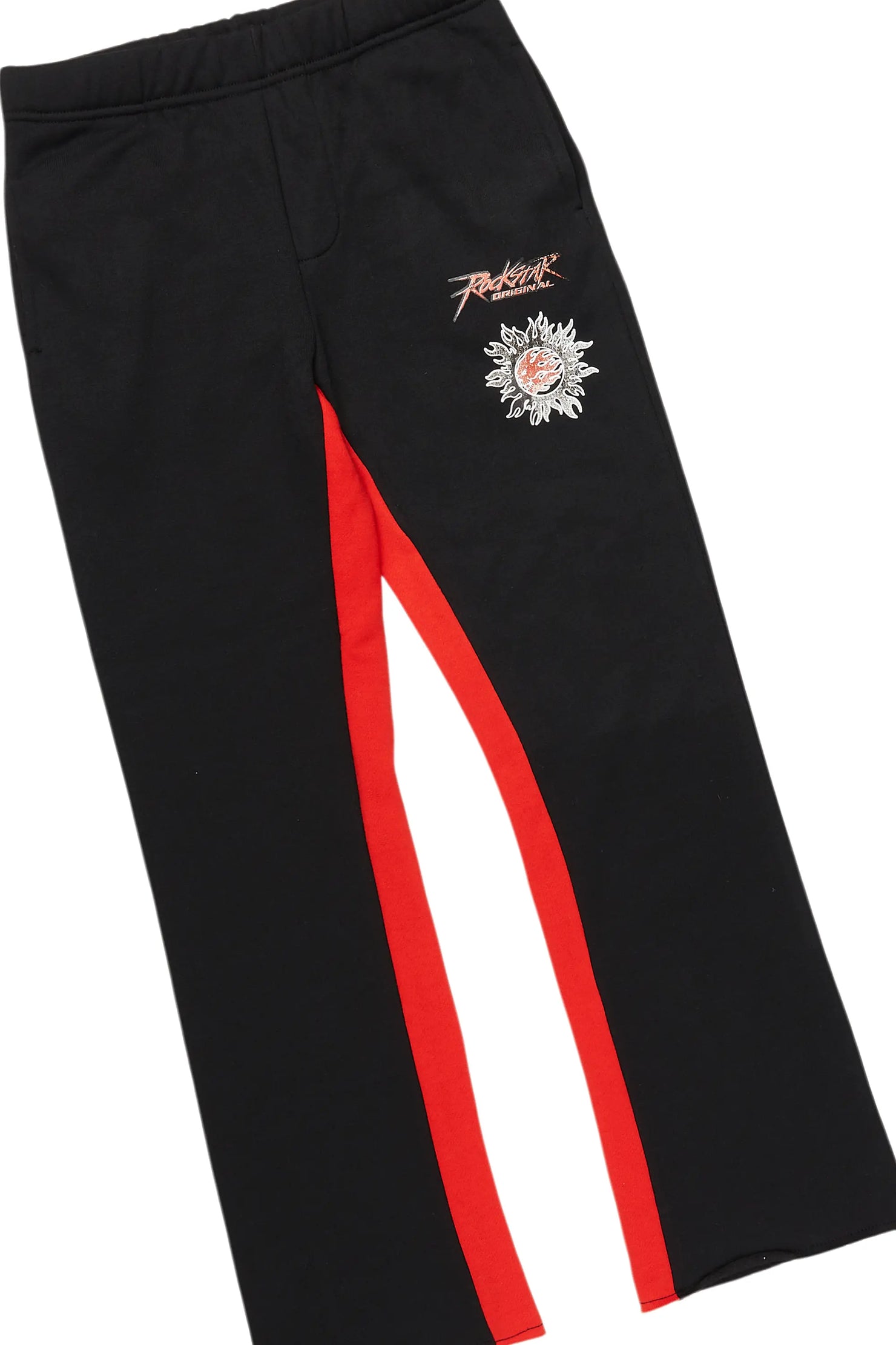 Boys Karlos Black Baggy Stacked Track Set