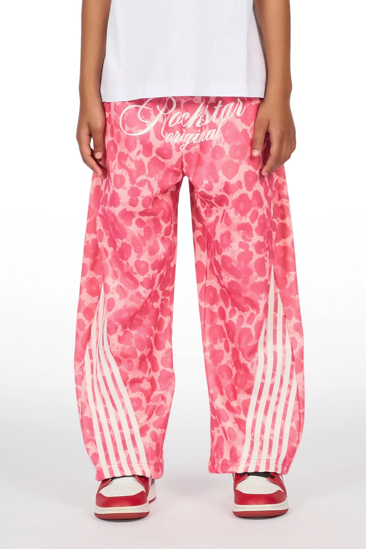 Girls Aerialla Pink/Cheetah Super Baggy Track Pant