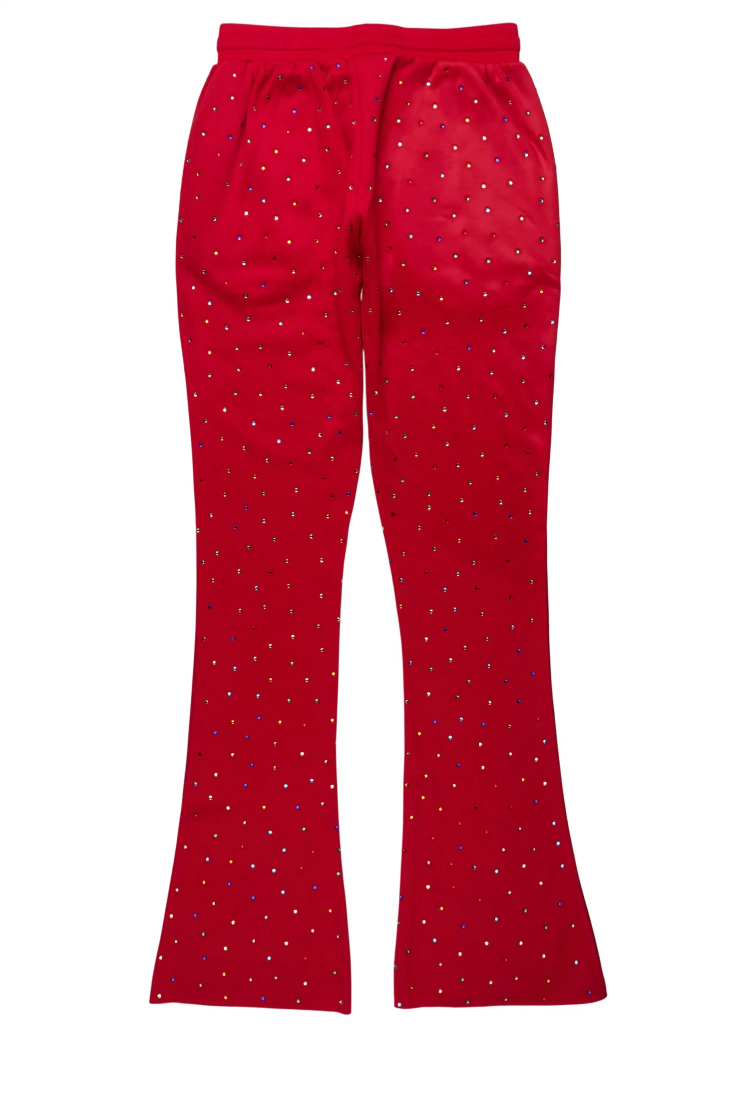 Franchesca Red Rhinestone Stacked Track Pant
