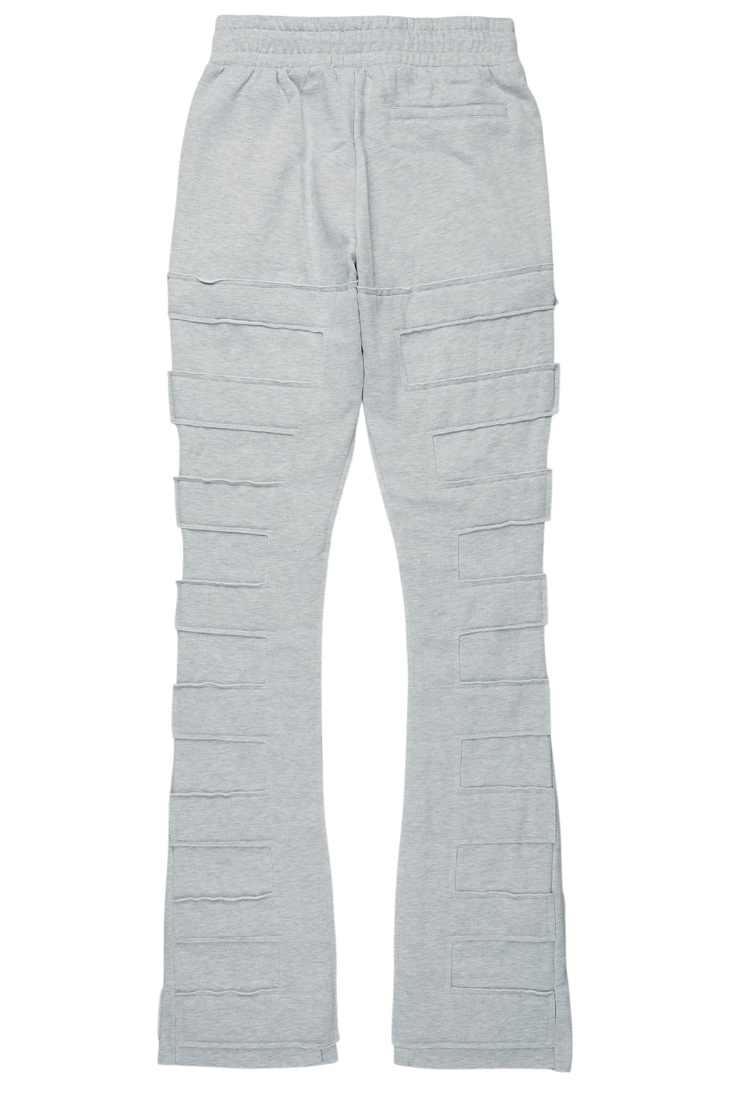 Emilio Heather Grey Stacked Flare Track Pant