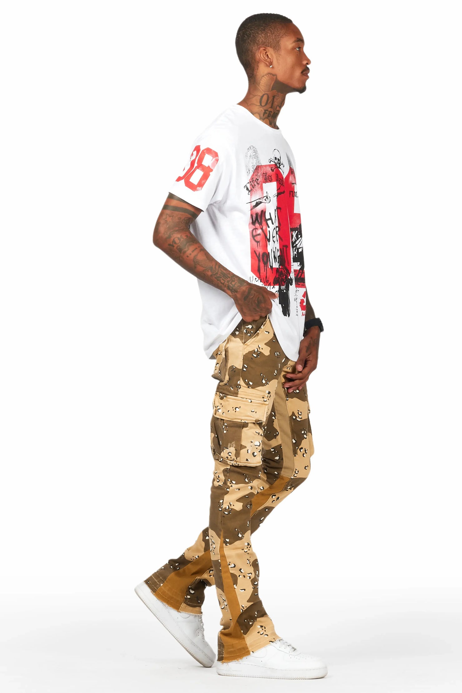 Kirrem Desert Camo Stacked Flare Jean