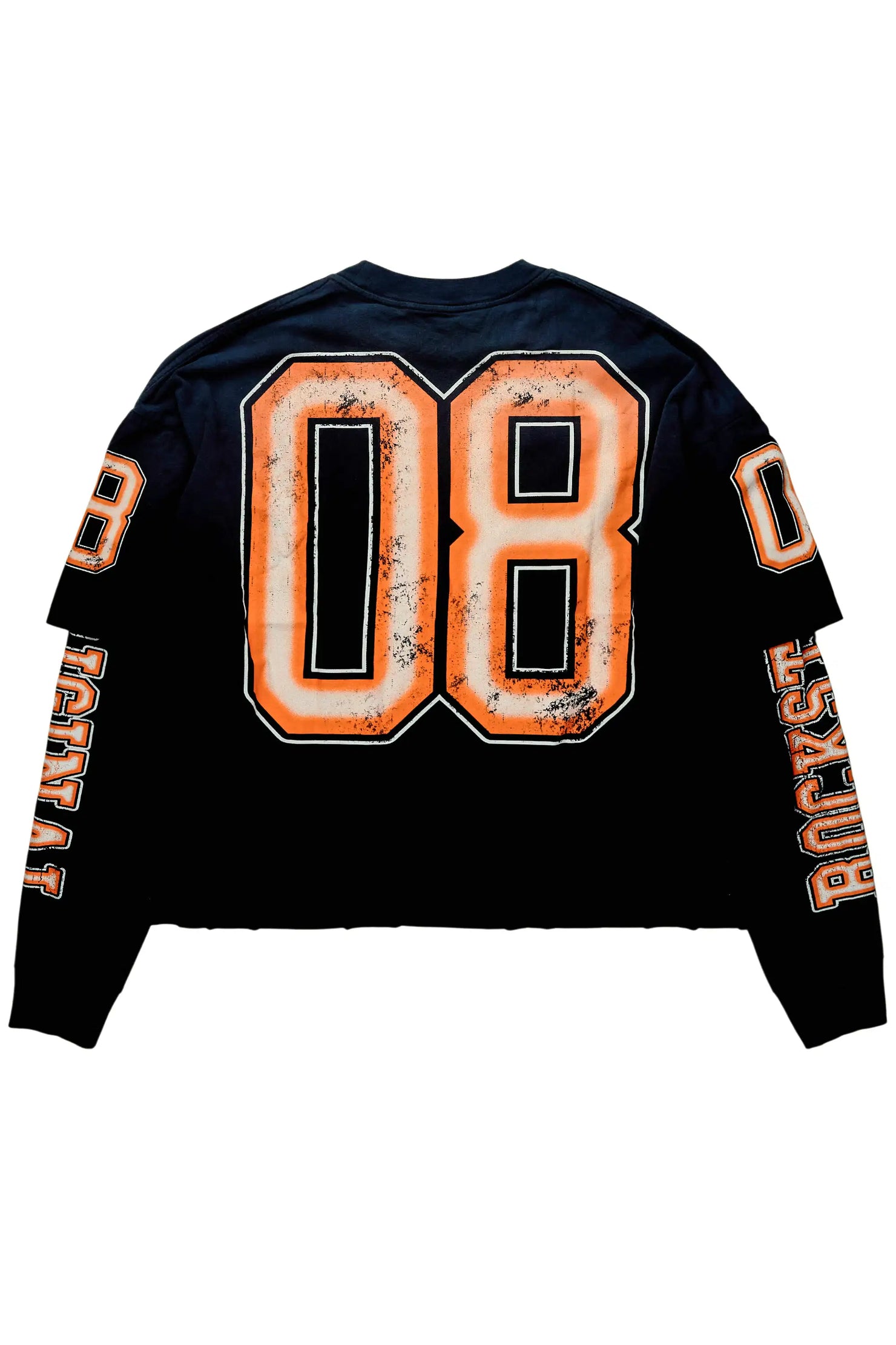 Fields Black/Orange Double Layer Long Sleeve Graphic T-Shirt