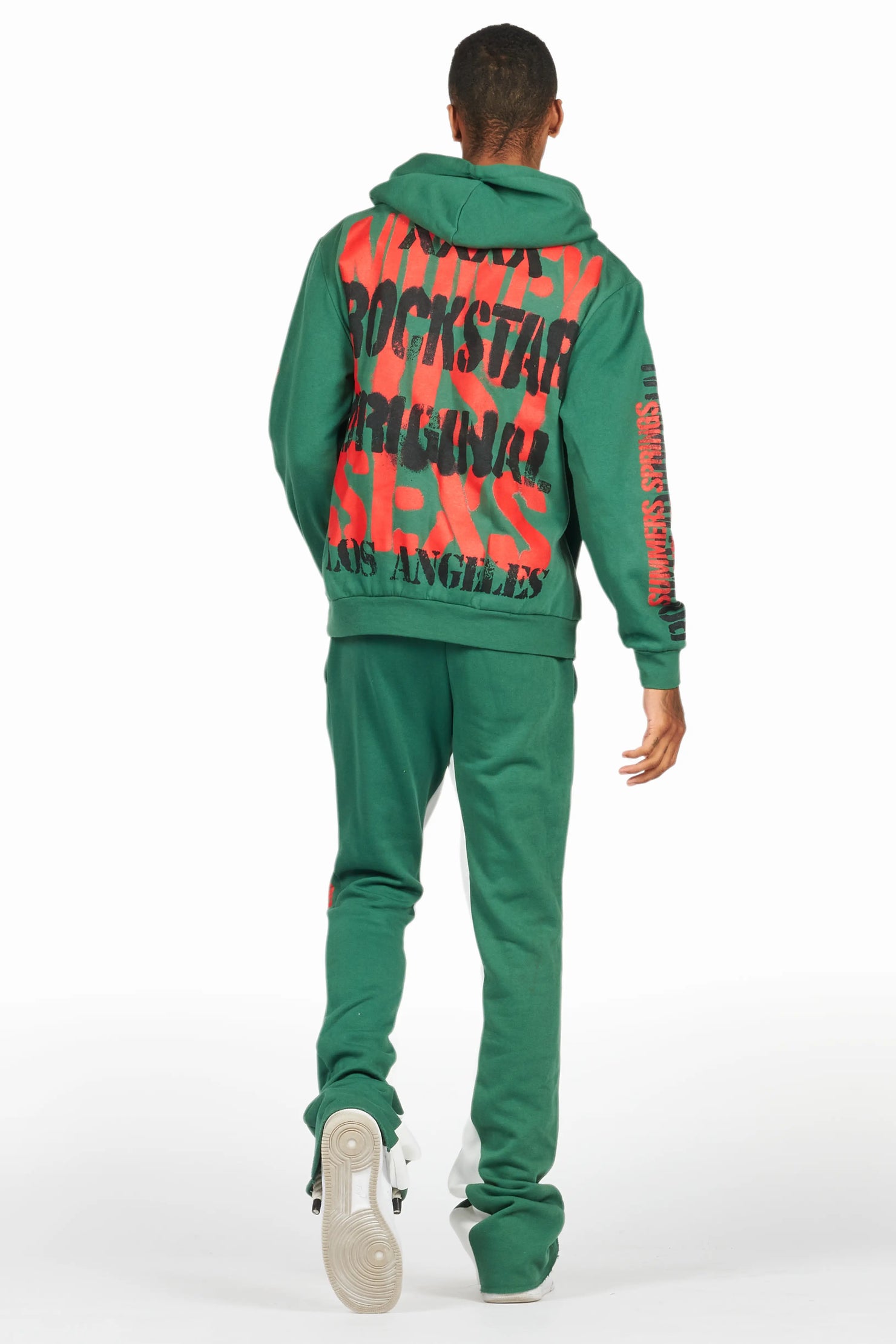 Omer Green Hoodie/Baggy Track Pant Set