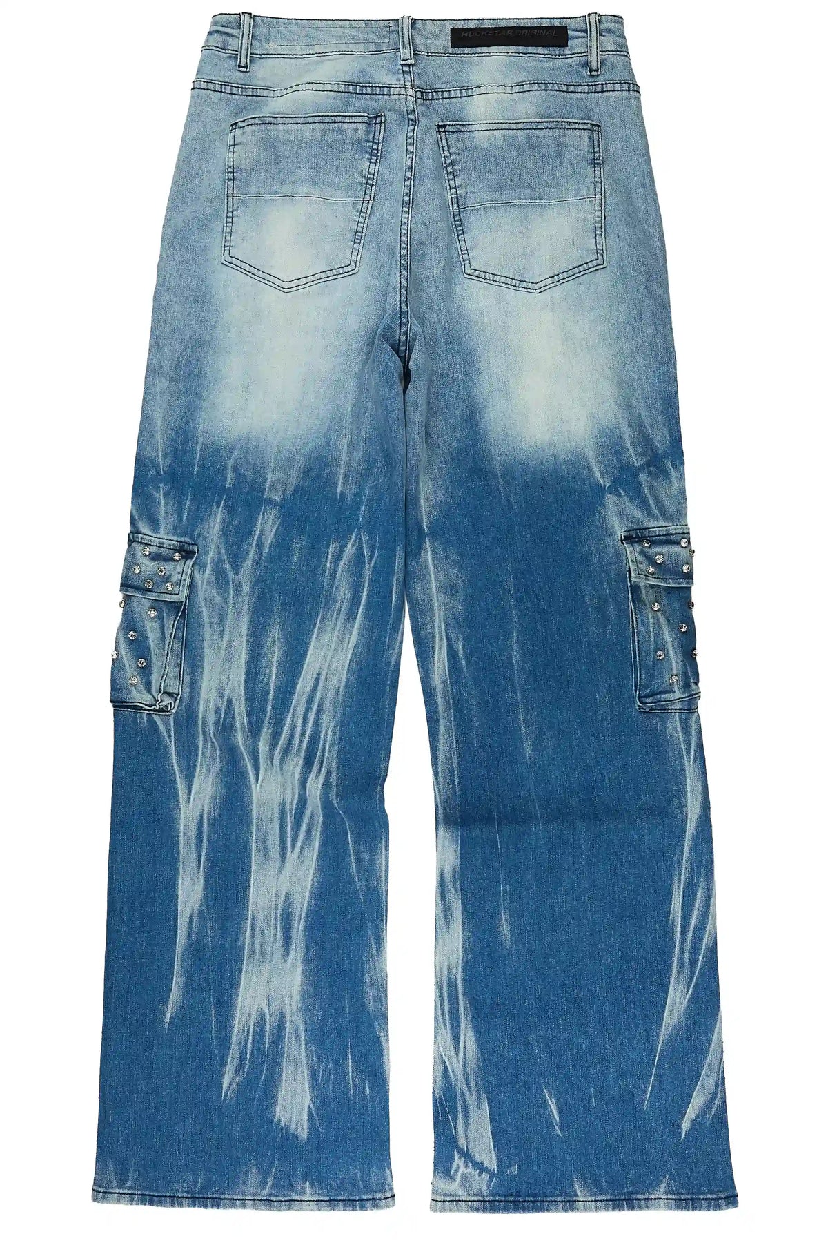 Arman Medium Blue Rhinestones Baggy Fit Jeans
