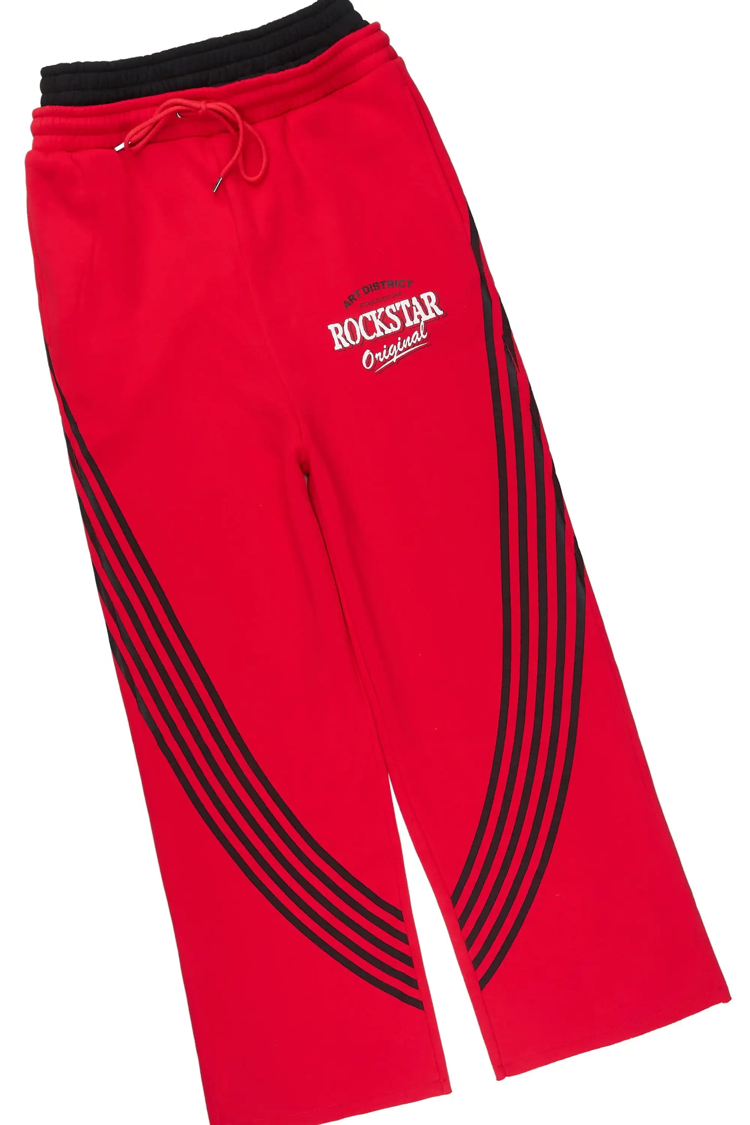 Soe Red T-Shirt/Double Waisted Relaxed Track Set