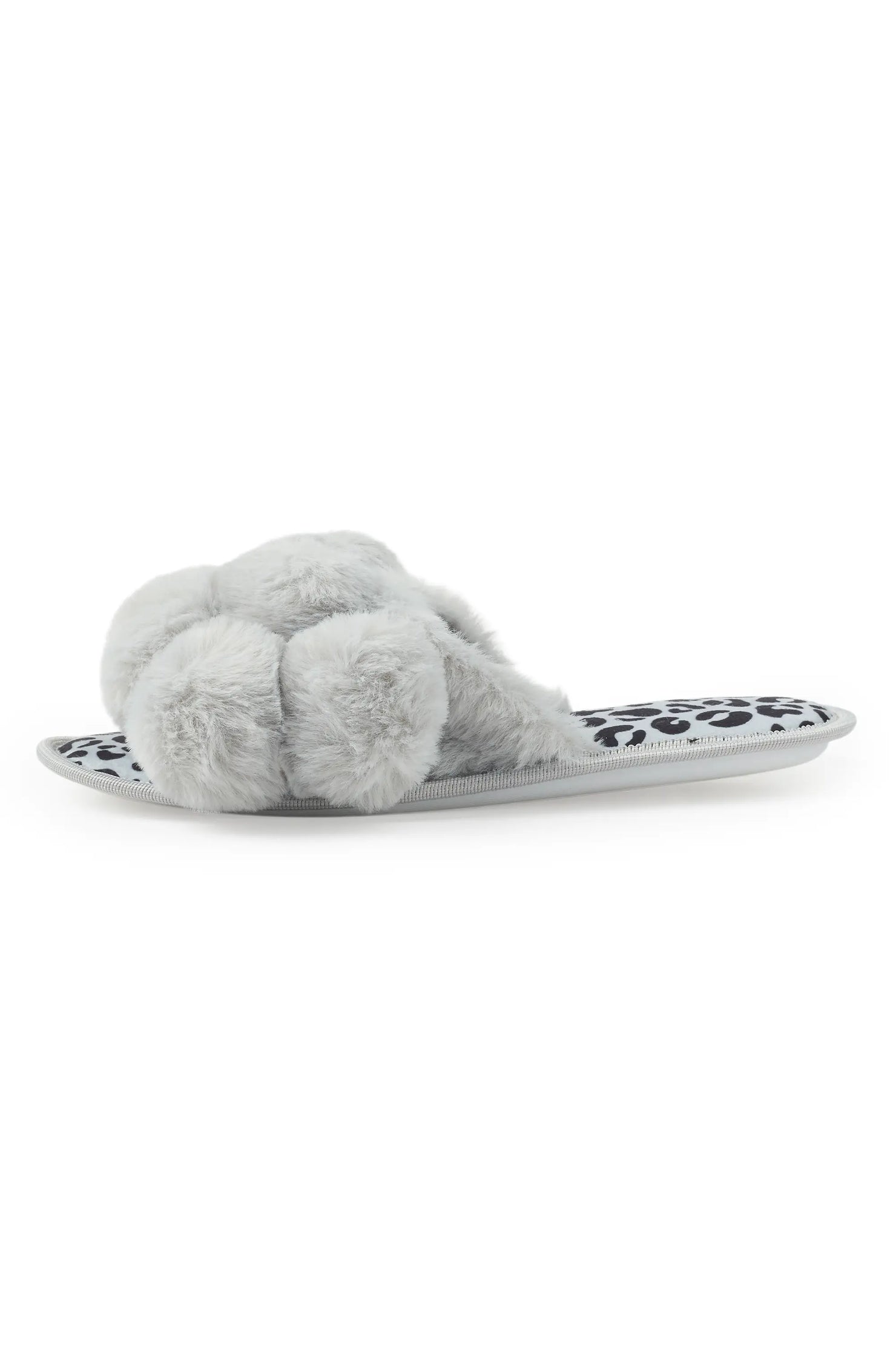 Kourtnay Grey Fur Slippers