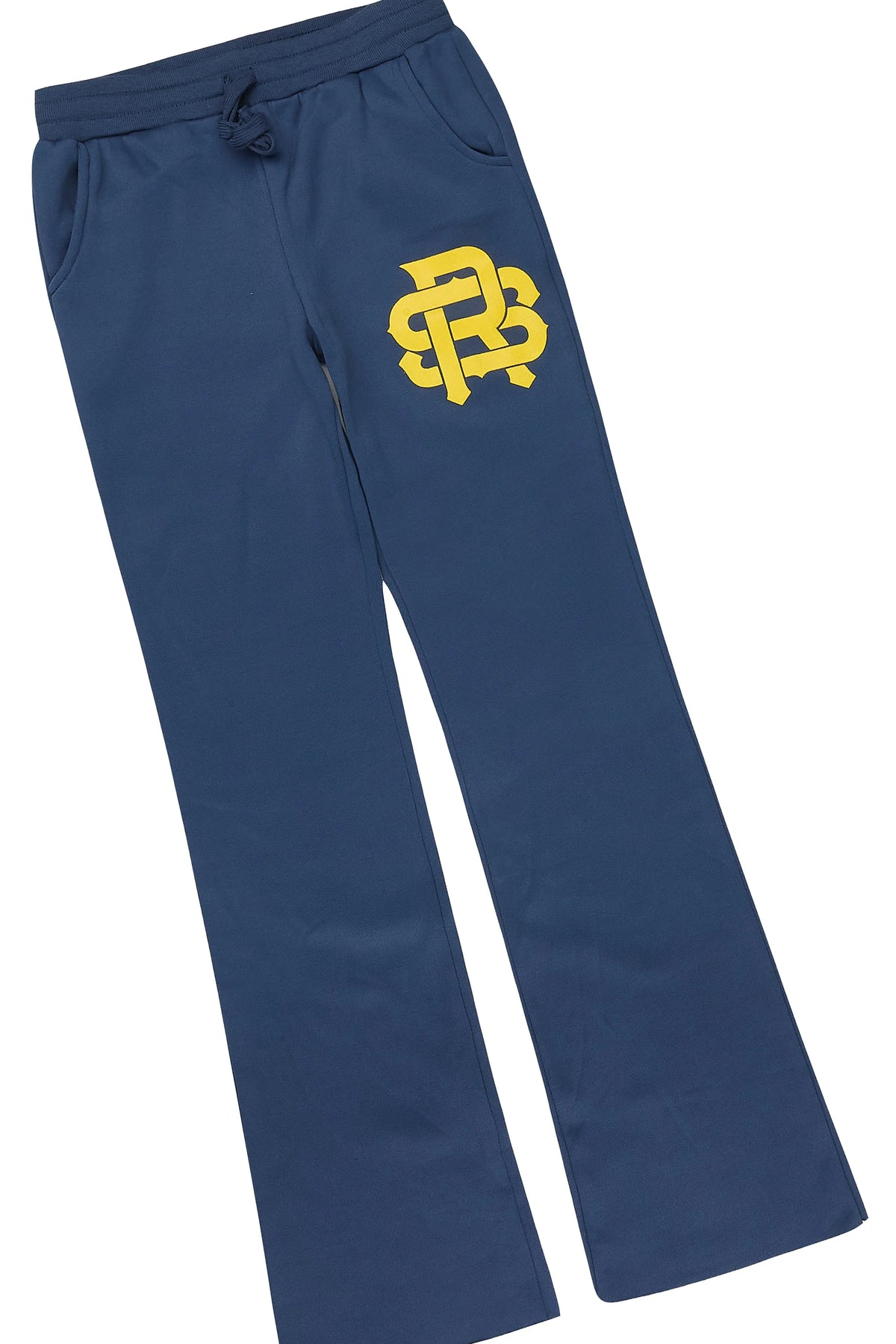 Boys Spany Navy/Mustard Hoodie Stacked Track Set