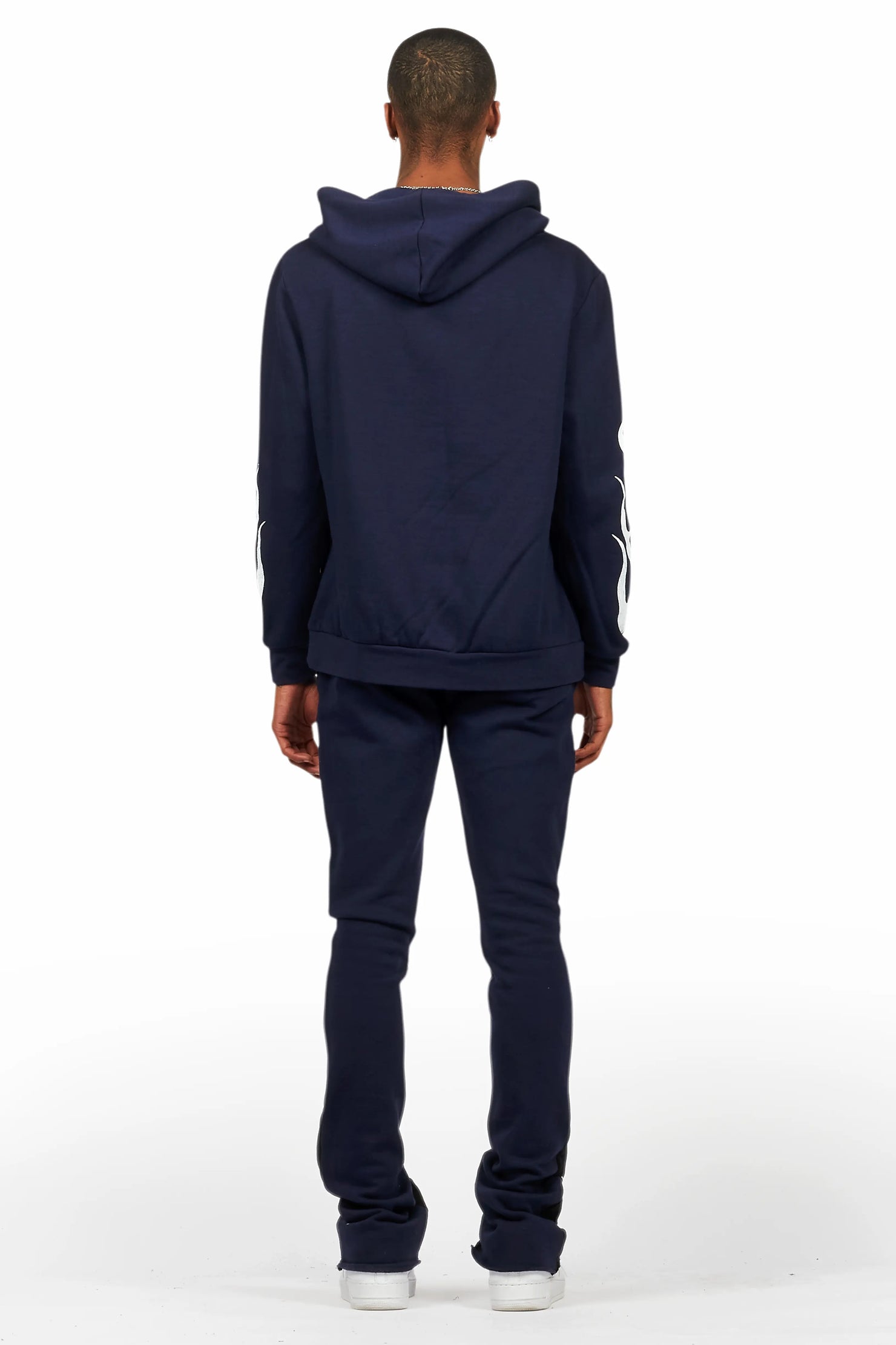 Damir Navy Hoodie/Stacked Flare Track Pant Set