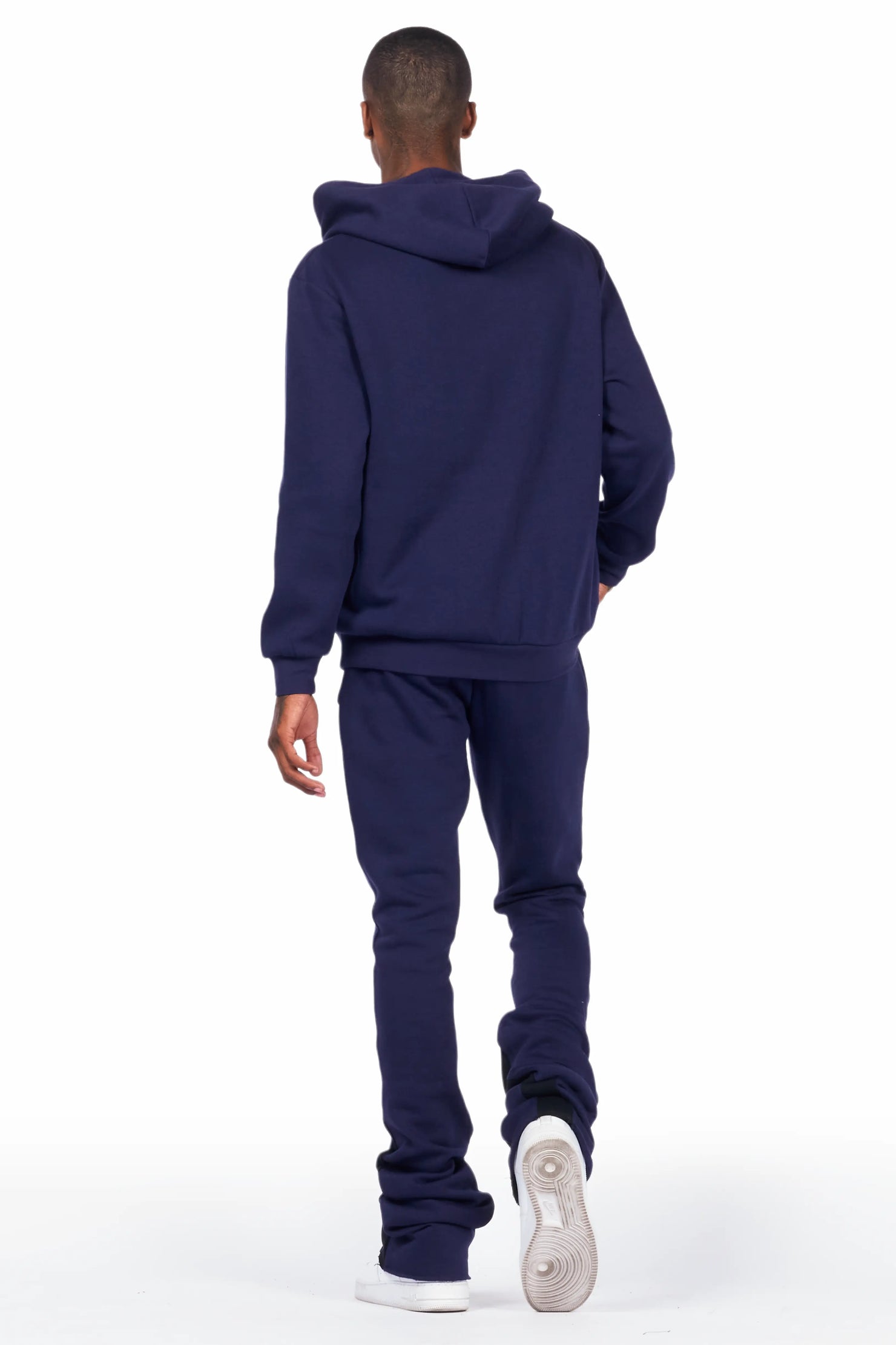 Sky Navy Graphic Hoodie/Super Stacked Pant Set