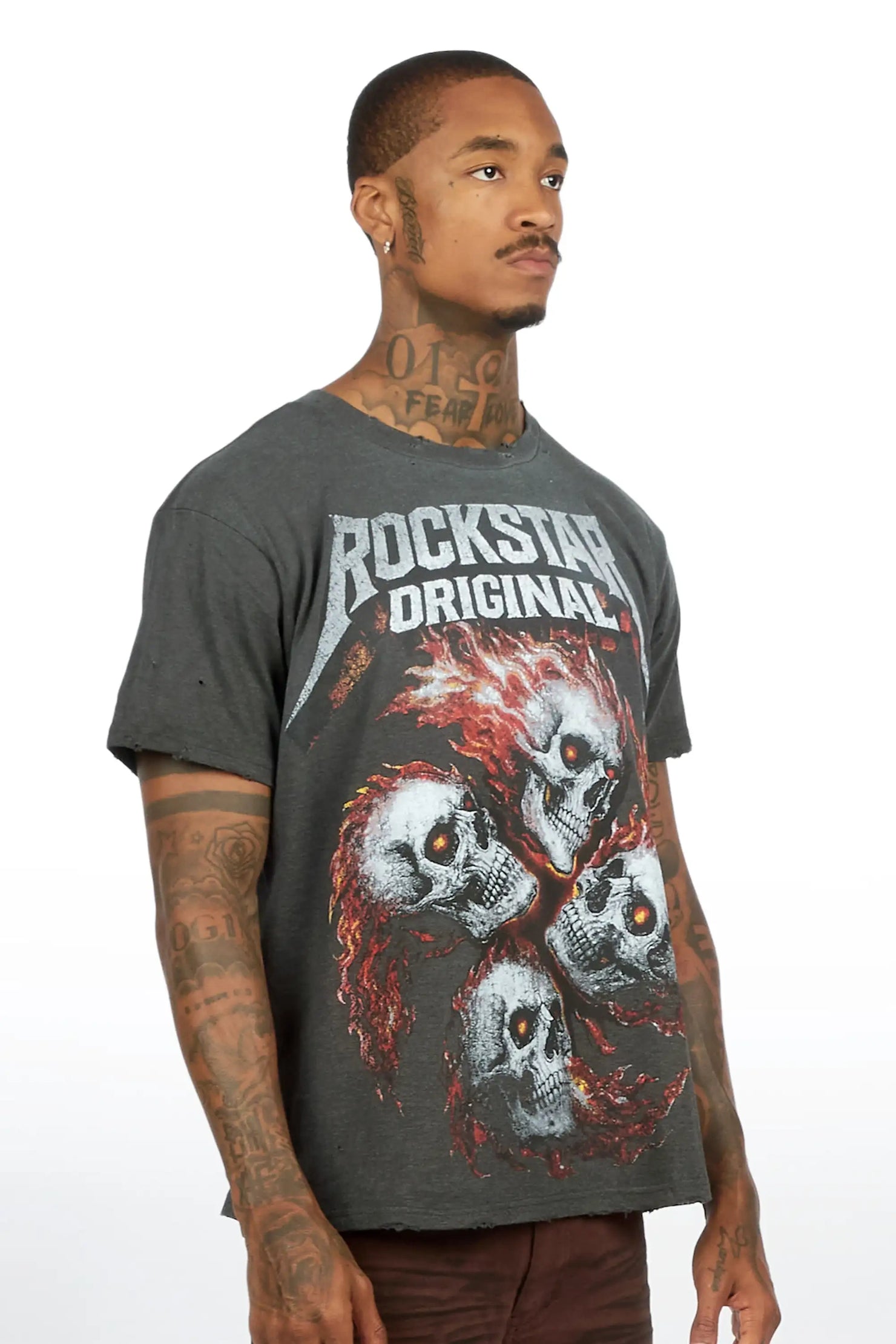 Cayson Charcoal Oversized Graphic T-Shirt