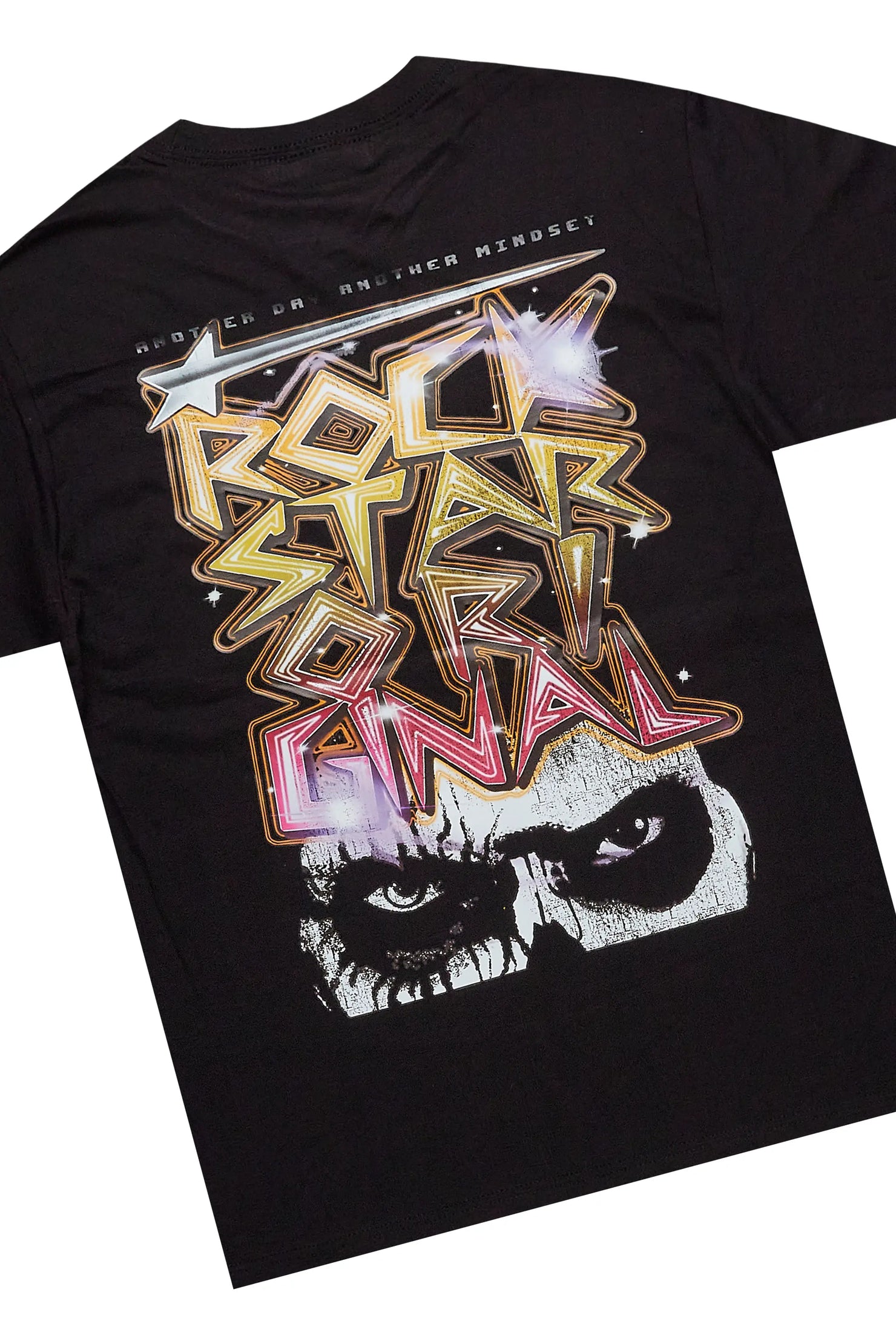 Wali Black T-Shirt Super Stacked Flare Track Set