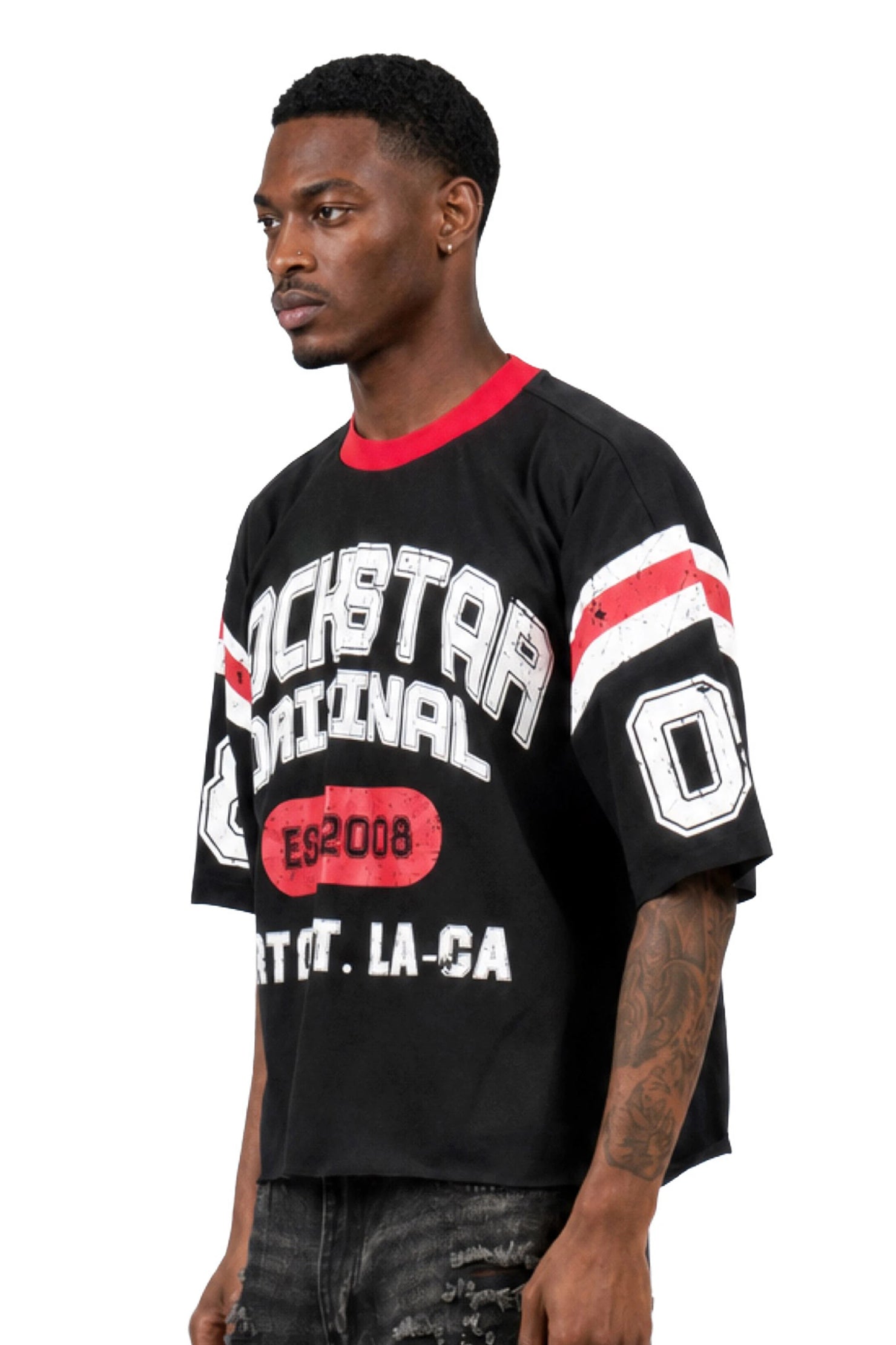 Vidam Black Boxy Crop Tee