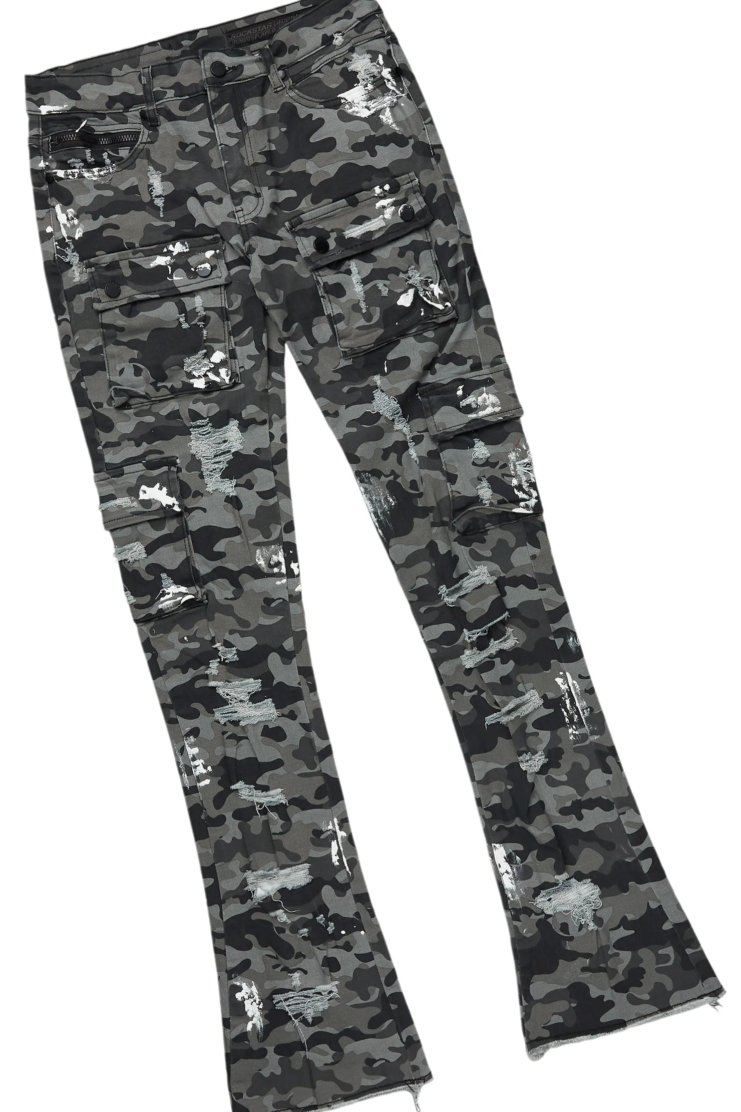 Waller Charcoal Hoodie/Stacked Flare Jean Bundle