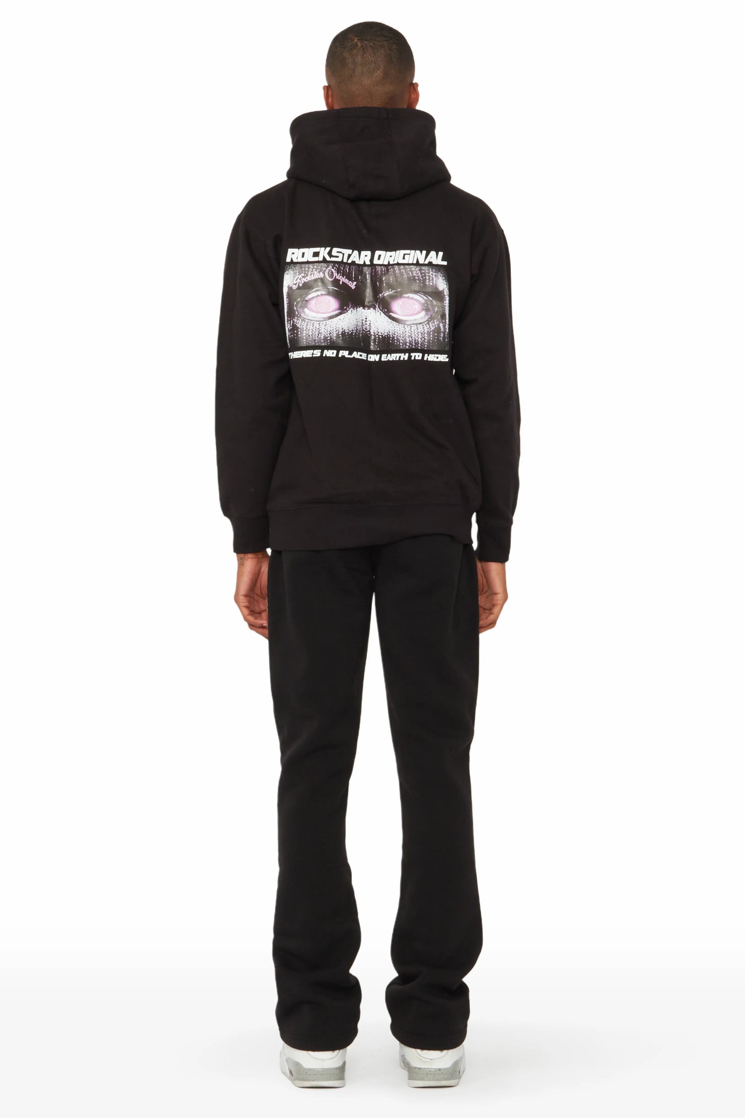 Ernesto Black Hoodie/Stacked Flare Pant Track Set