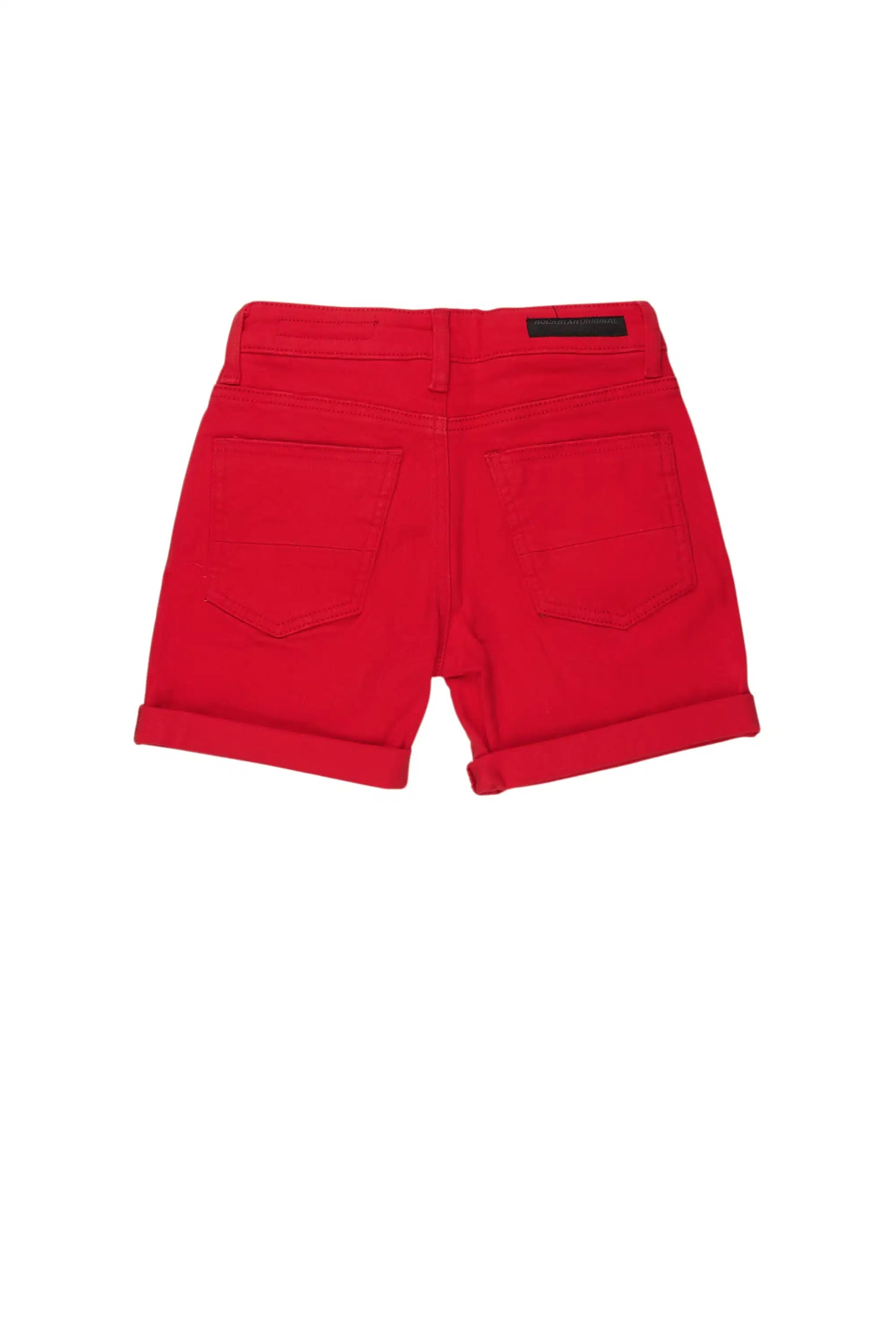 Girls Eppy Red Patchwork Denim Short