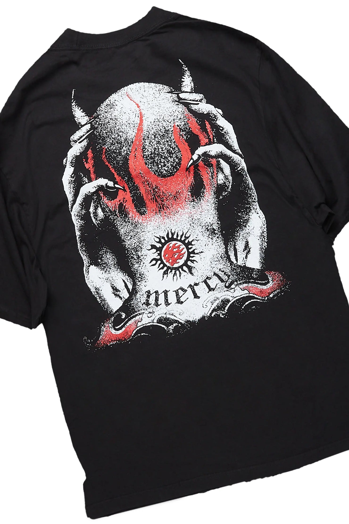 Mercy Black/Grey Oversized T-Shirt/ Stacked Flare Track Pant Set