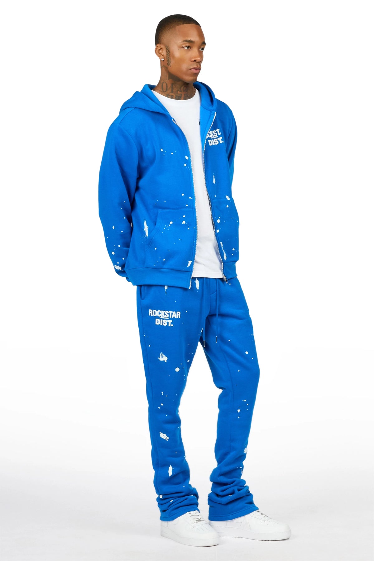 Zip Up Royal Raffer Hoodie/Stacked Track Set