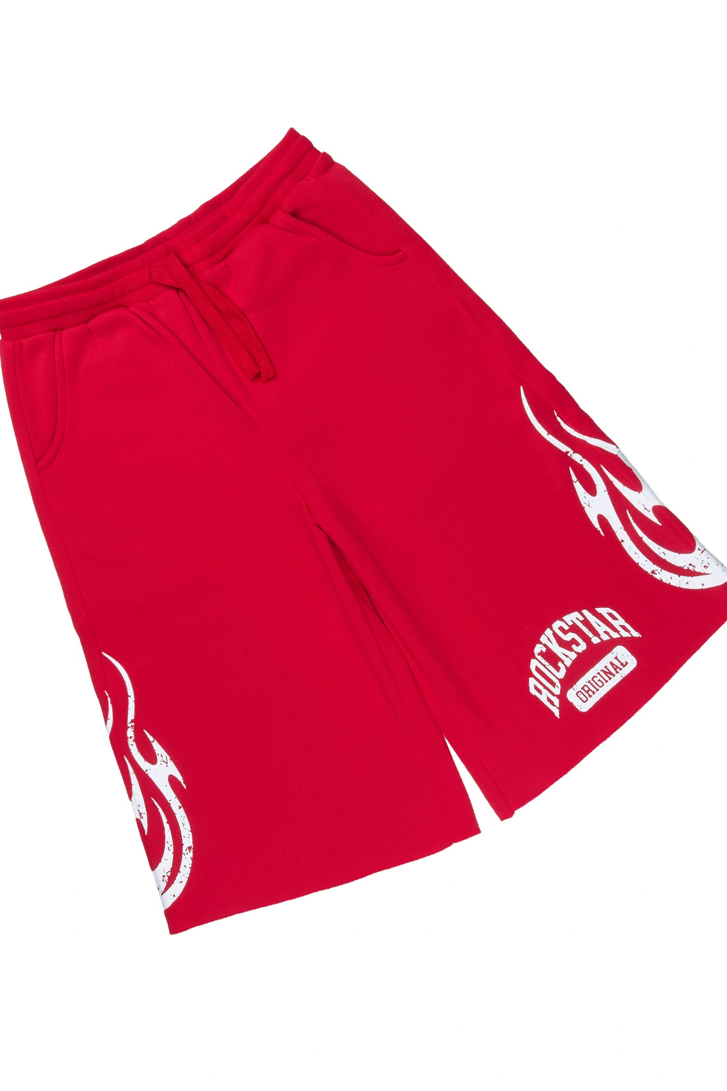 Boys Member Red Oversized T-Shirt/Short Set