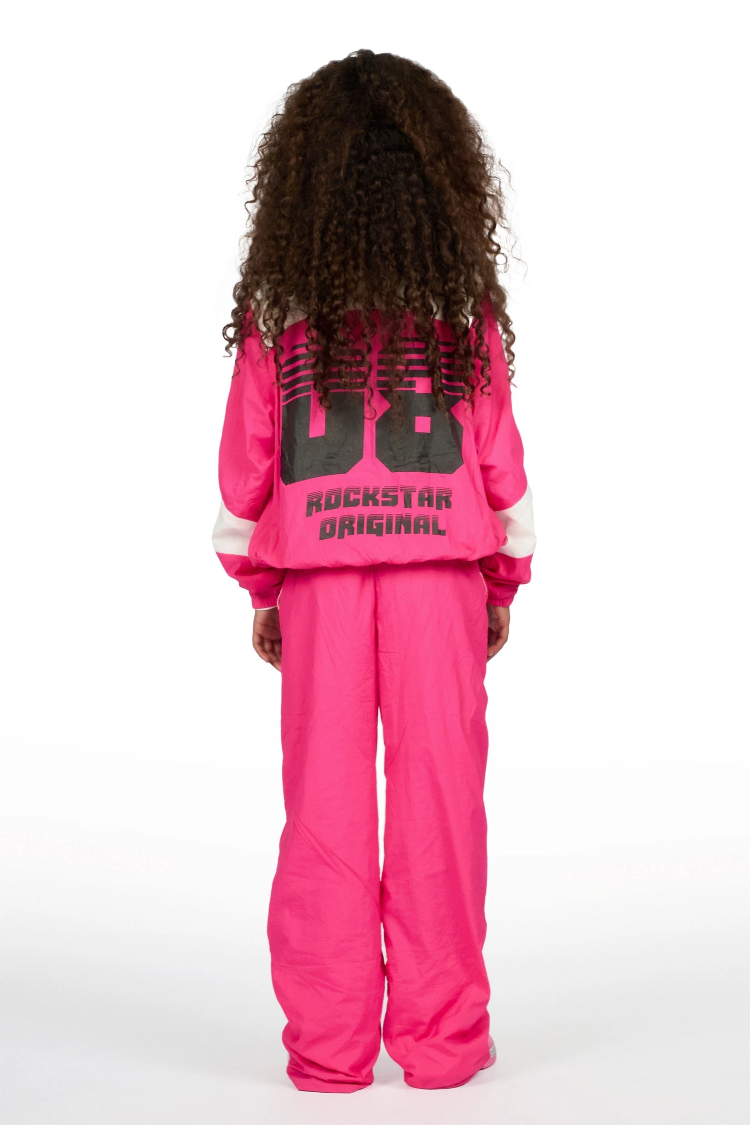Girls Wayra Fuchsia/White Windbreaker Jacket Track Set