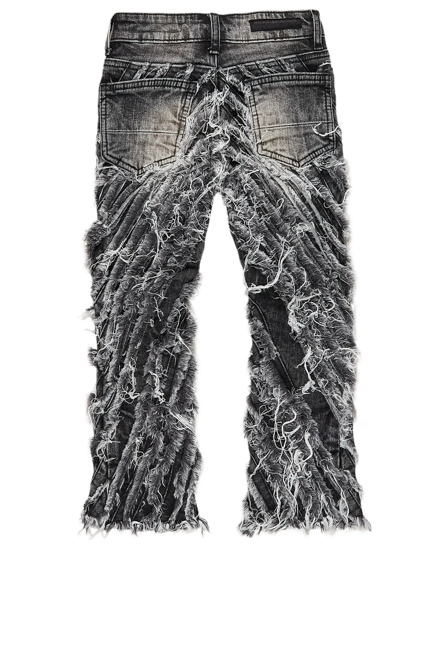 Girls Figgy Dark Grey Stacked Flare Jean